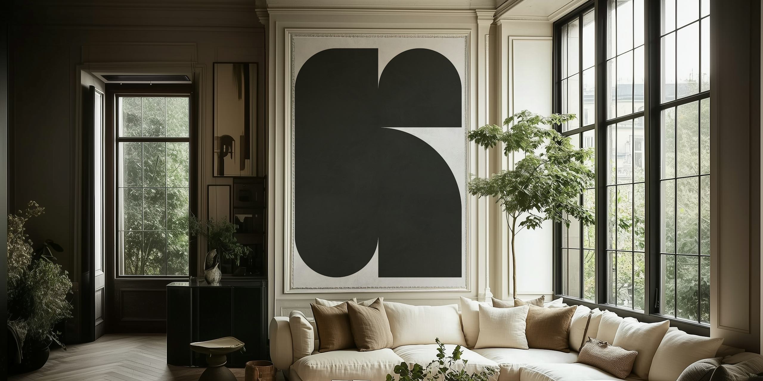 Black and white geometric shapes wallpaper
