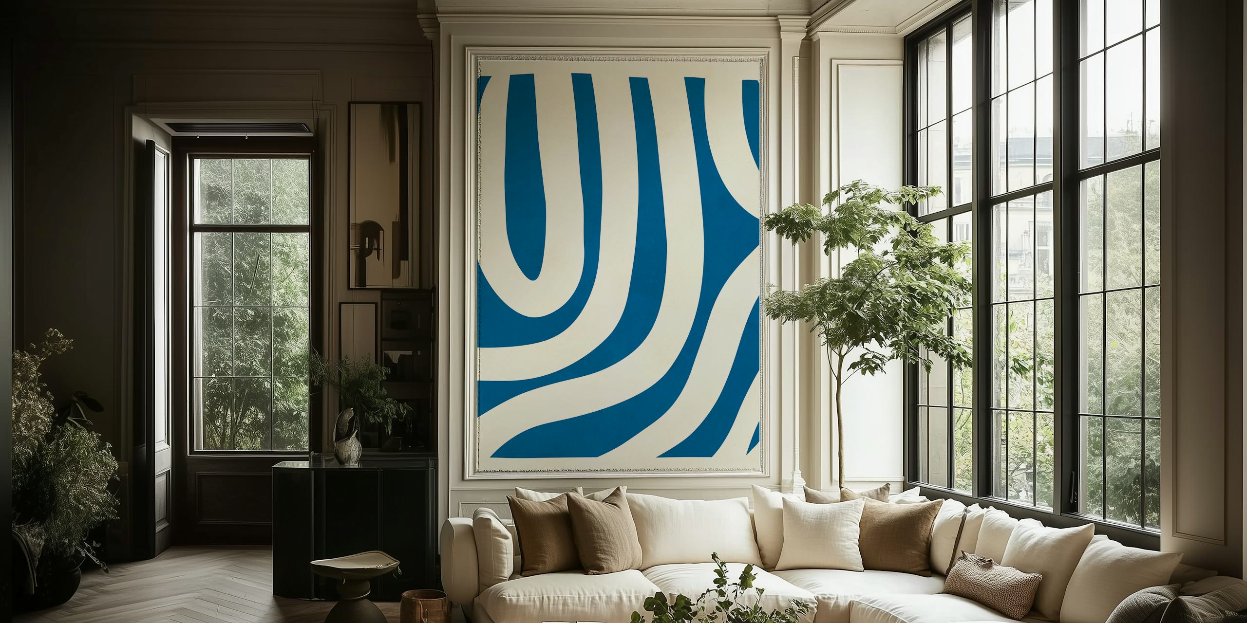 Sfondo blu con Lines on blue background 7