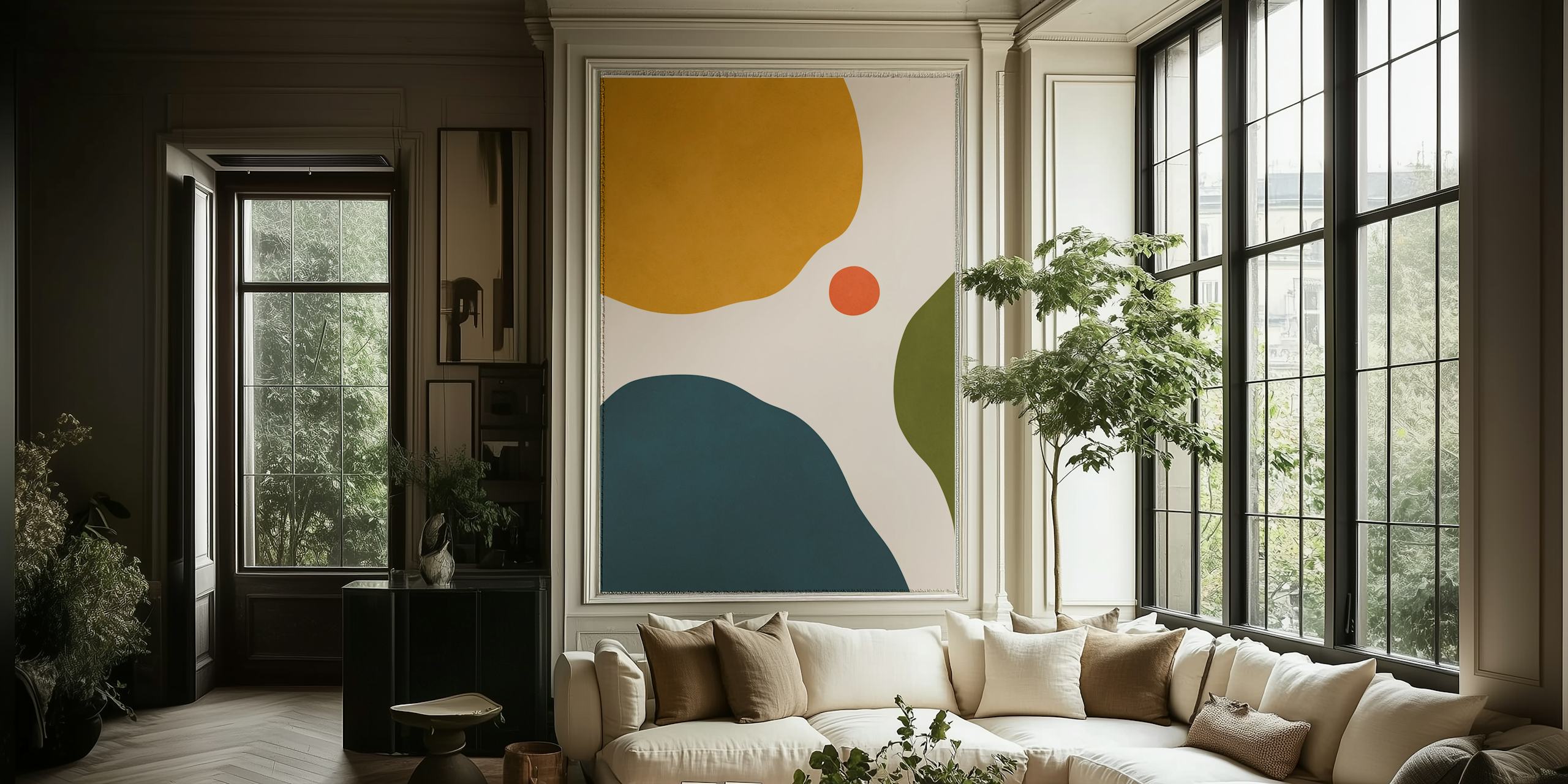 Expressive curved shapes 7 tapetti huoneessa