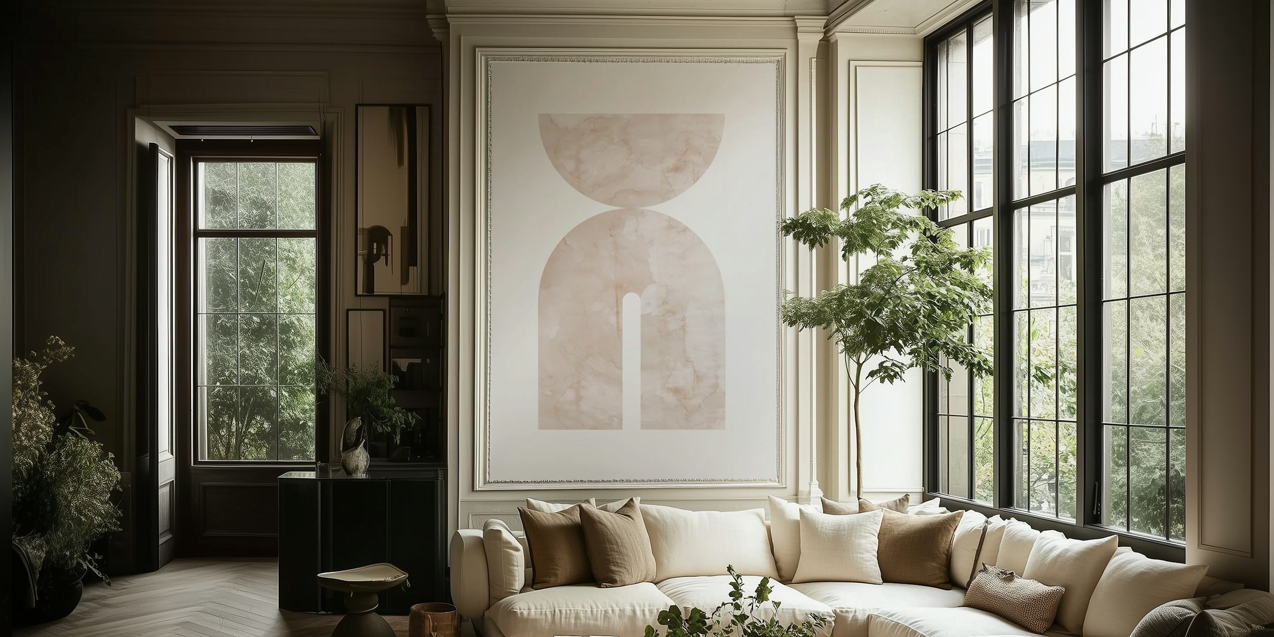 Watercolor Circles 01 tapetti huoneessa