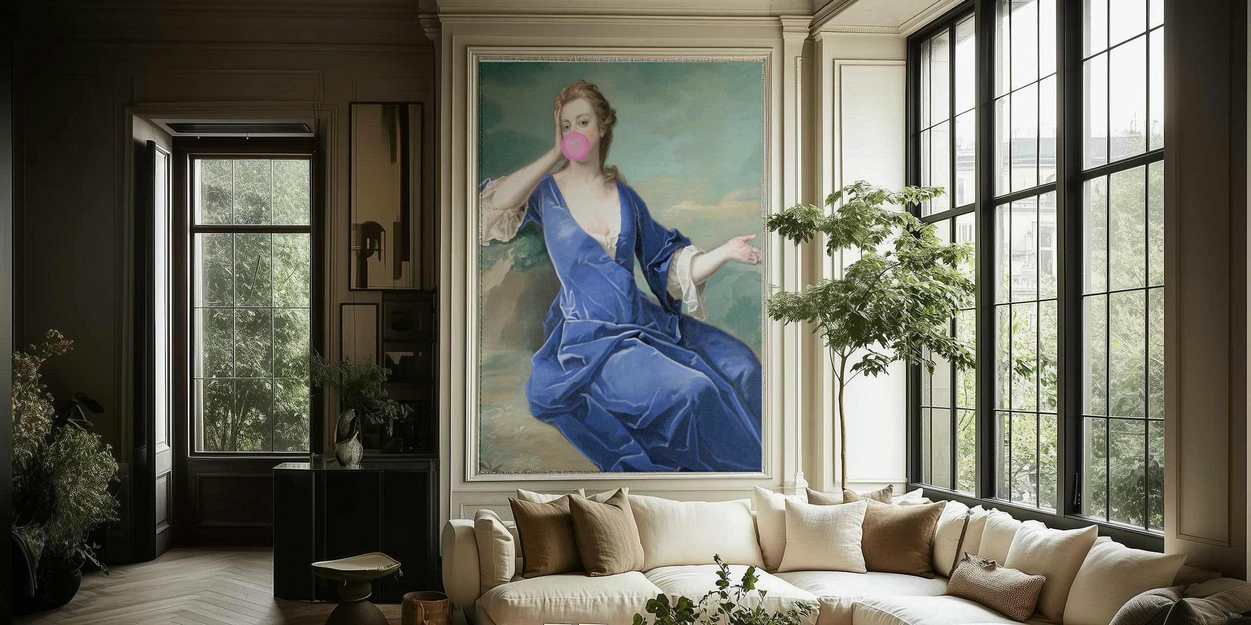 Ταπετσαρία με Woman wearing blue dress II