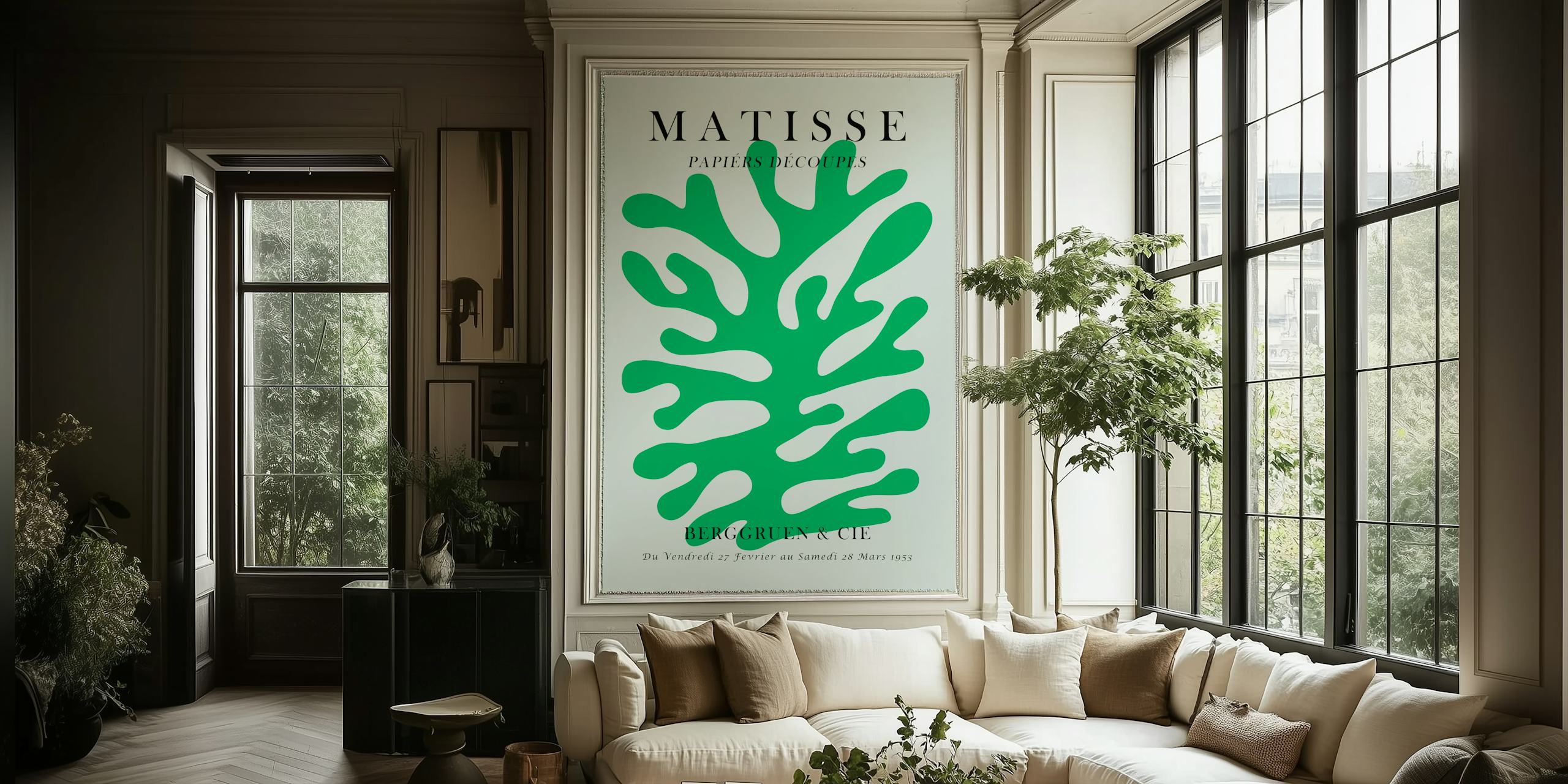 Matisse wallpaper design displayed in a room