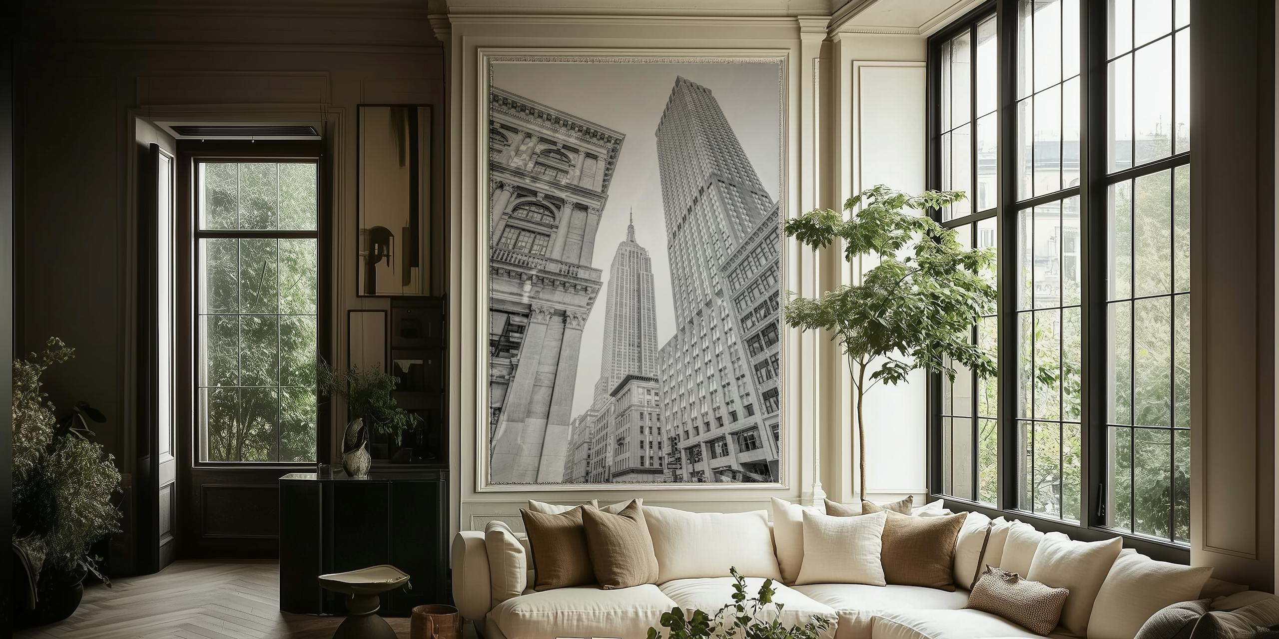carta da parati Lower Manhattan cityscape in una stanza