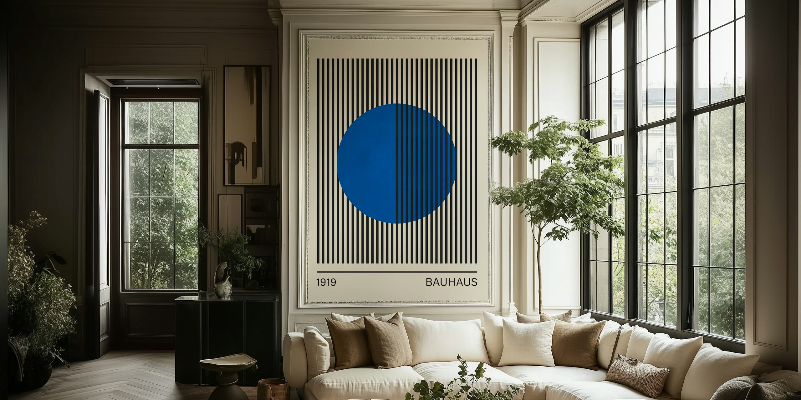Bauhaus wallpaper design in a room