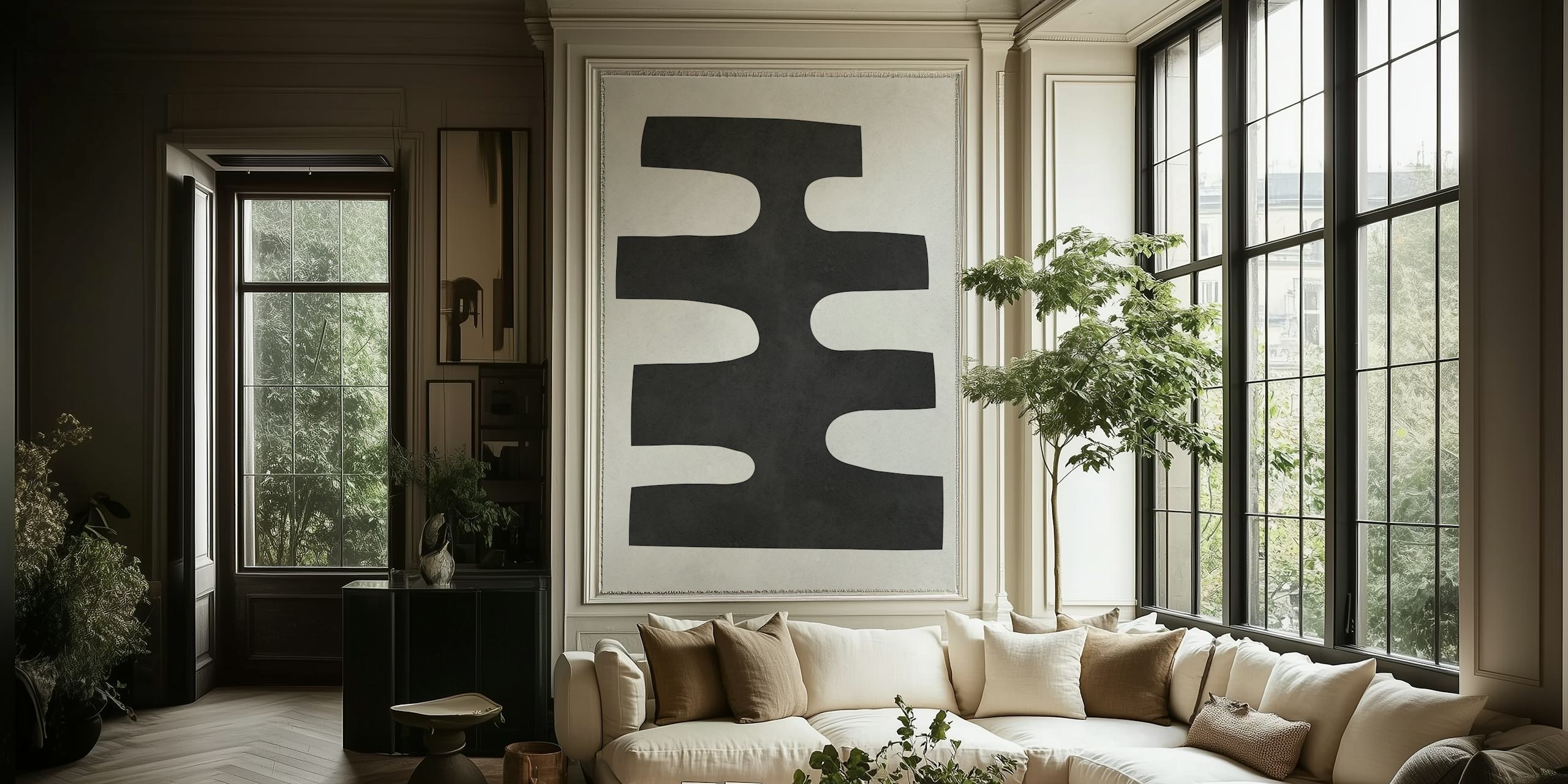 Papel tapiz Geometric modern art en una habitación