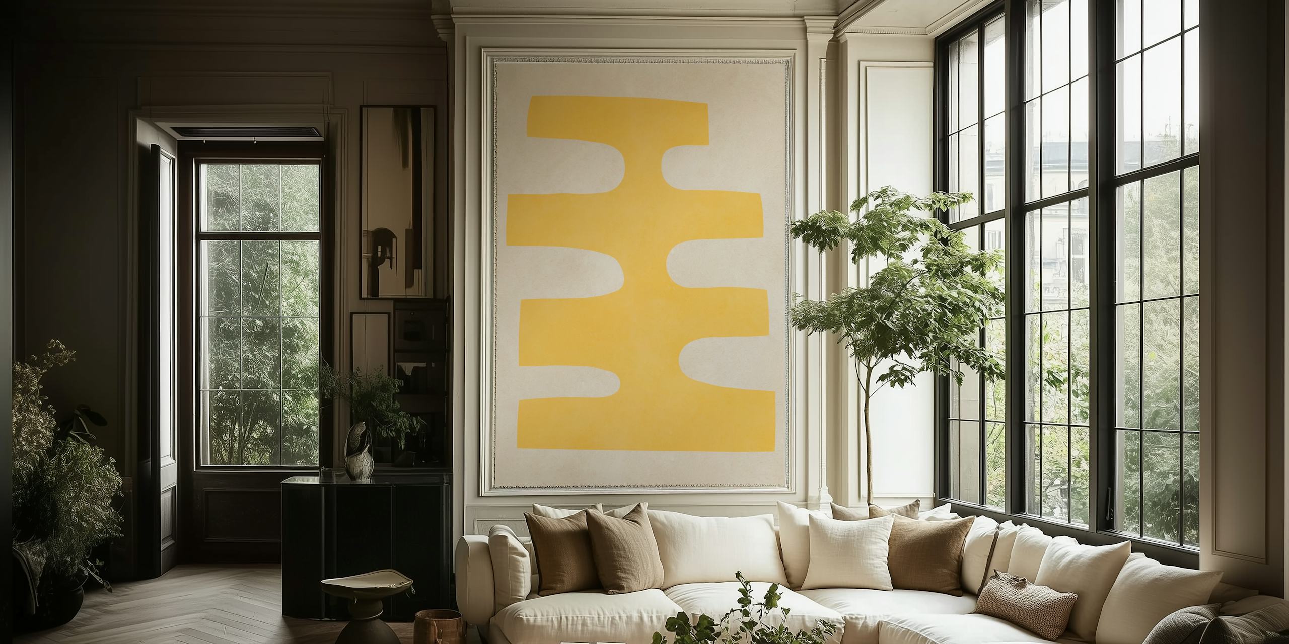 Papel de parede Geometric modern art em um quarto