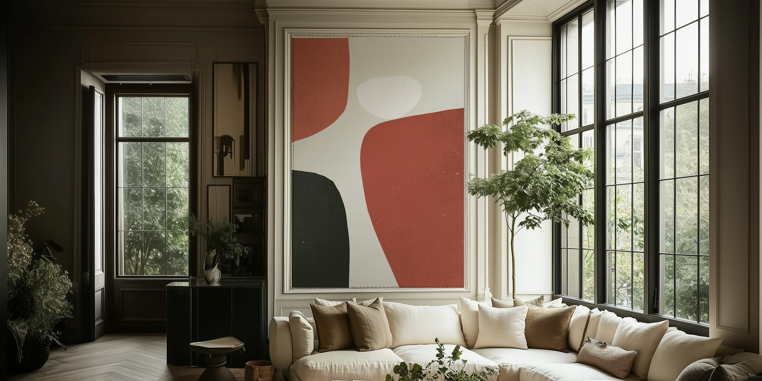 Ταπετσαρία Modern Earthy Tones σε ένα δωμάτιο