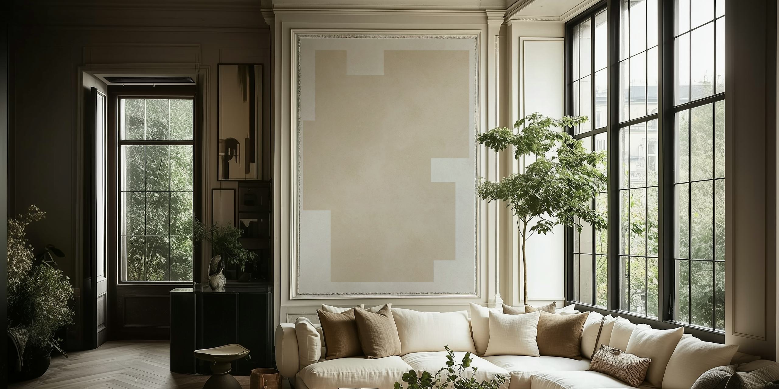 Minimalist sand castle behang in een kamer