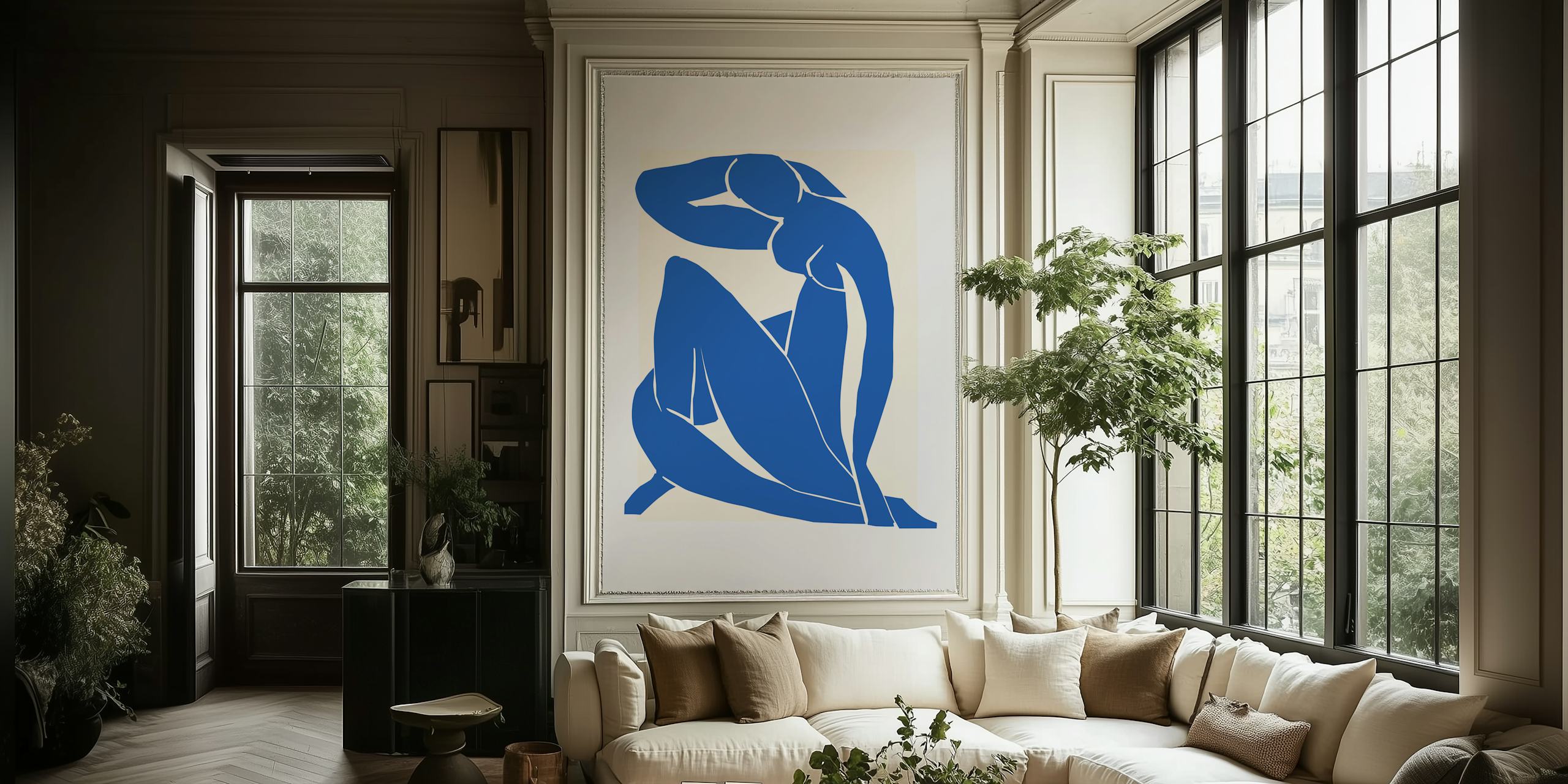 Blue Nude II Matisse wallpaper in a room