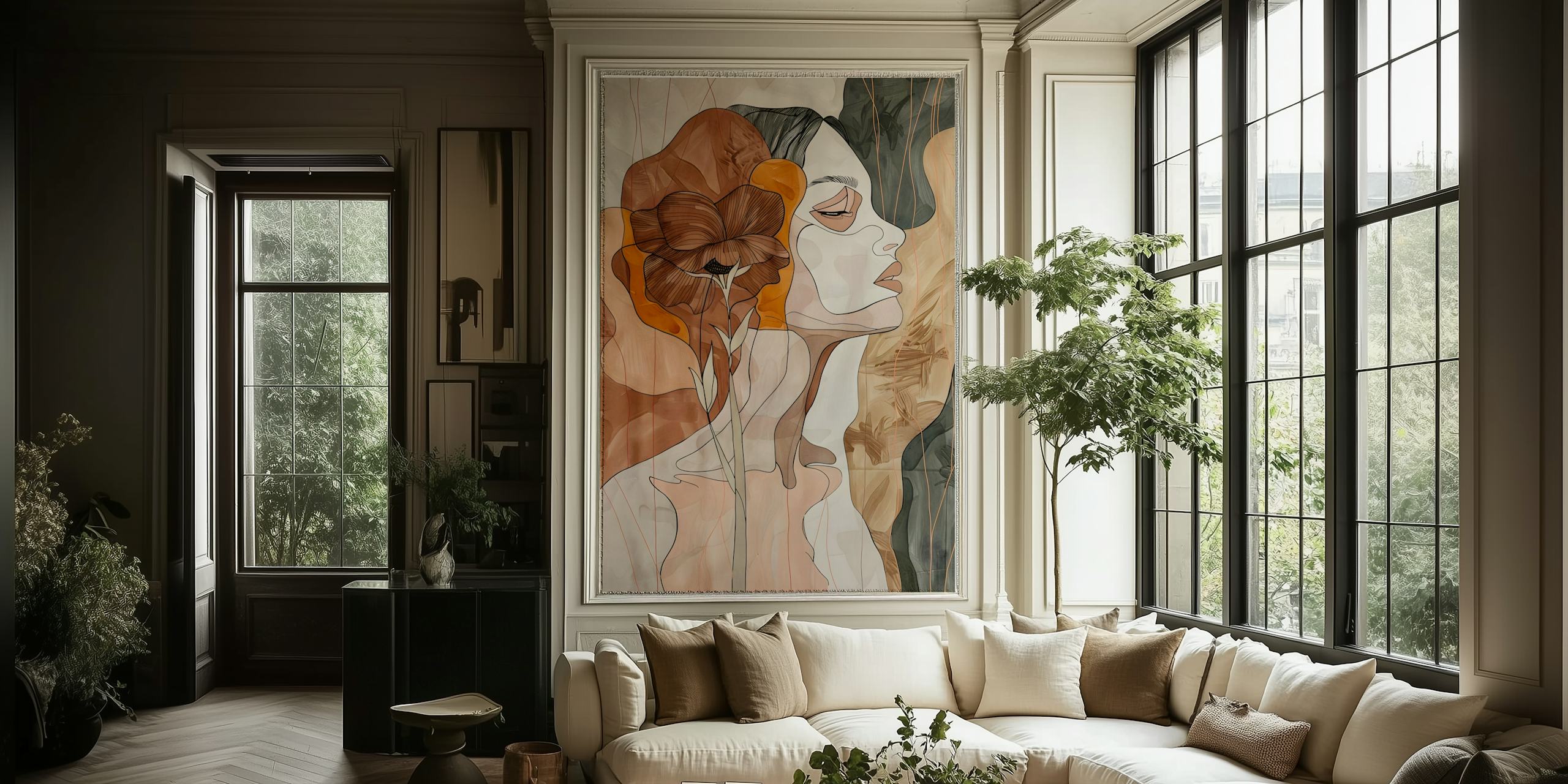 Contours of Woman 10 wallpaper design in a room