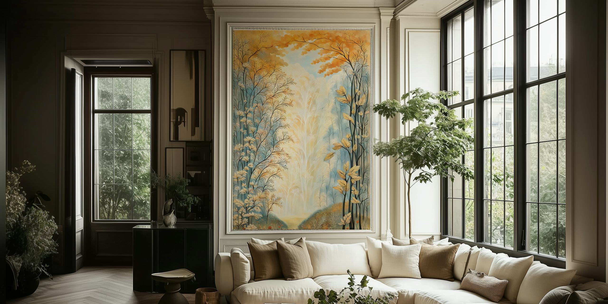Papel de parede Mystic Woodland Light em um quarto