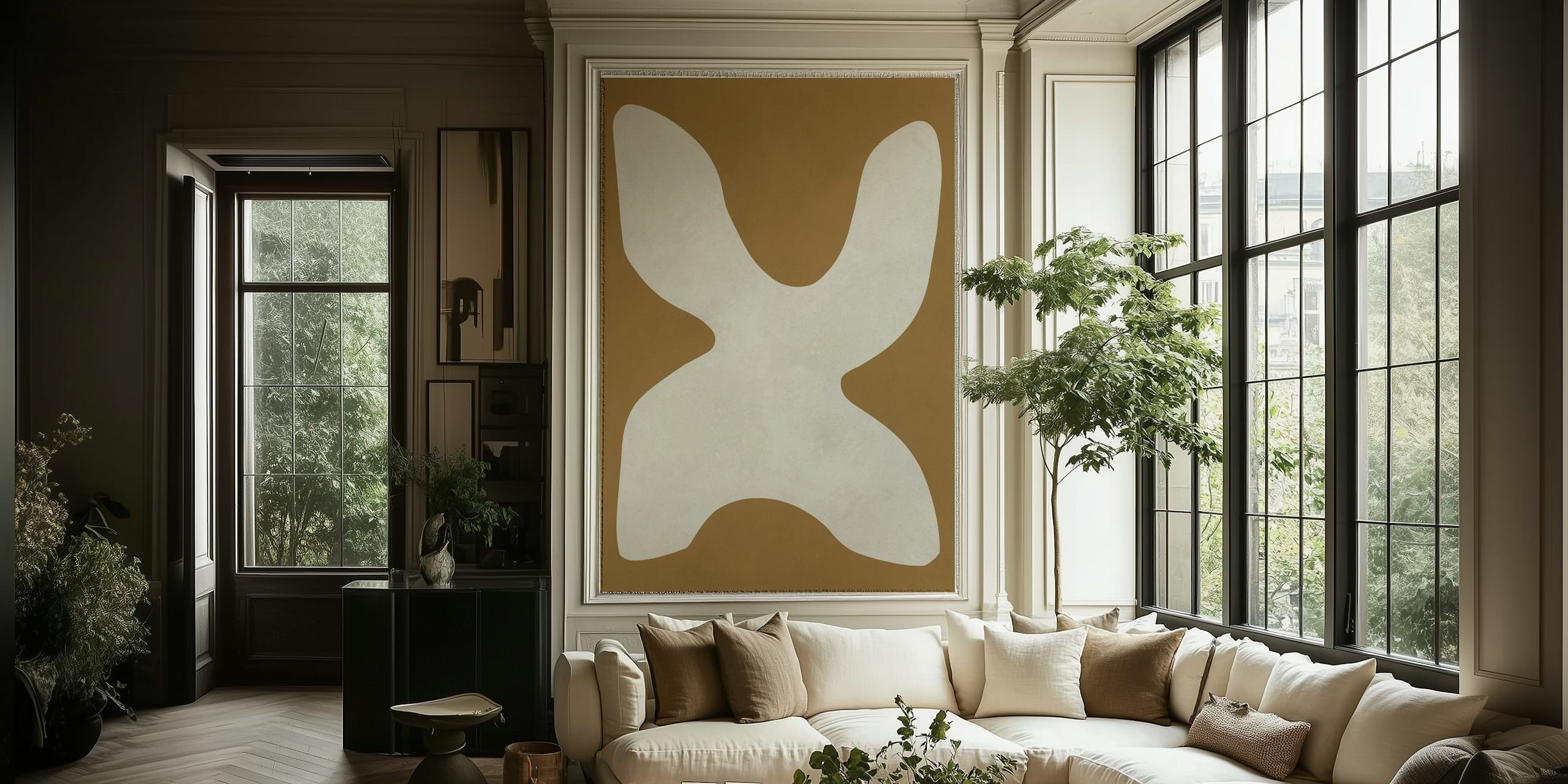 Carta da parati Organic Form Contrast in una stanza