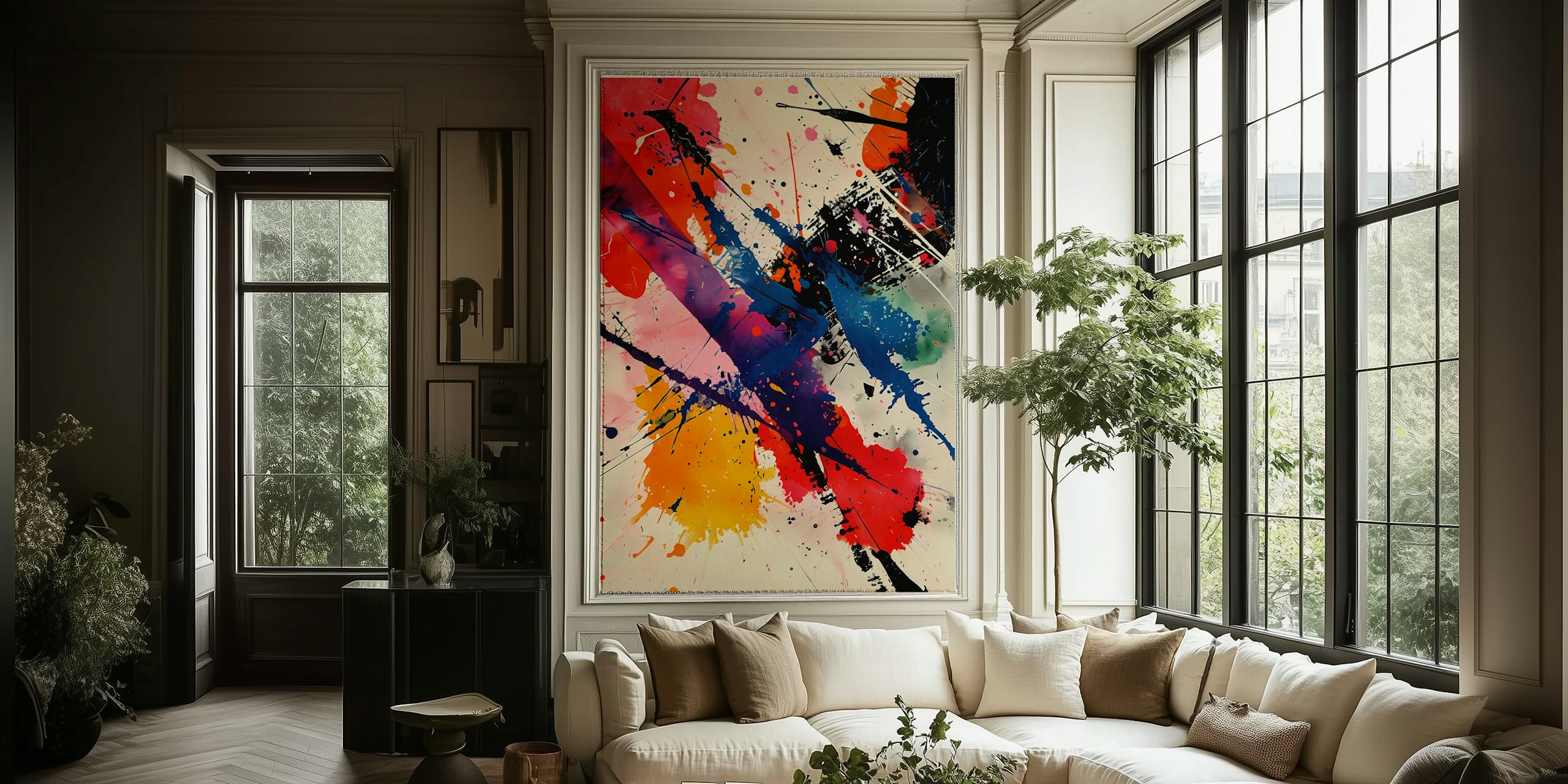 Tapeta wibrujące brush strokes w pokoju
