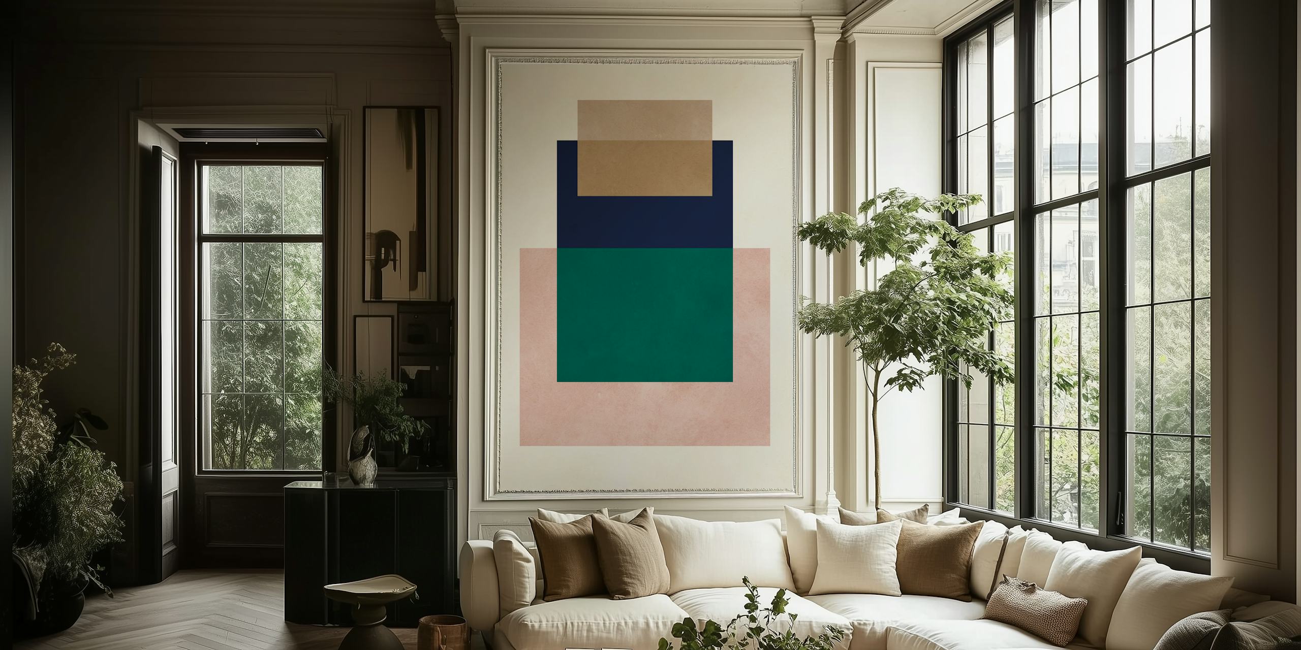 Contemporary geometric shapes diseño de papel pintado