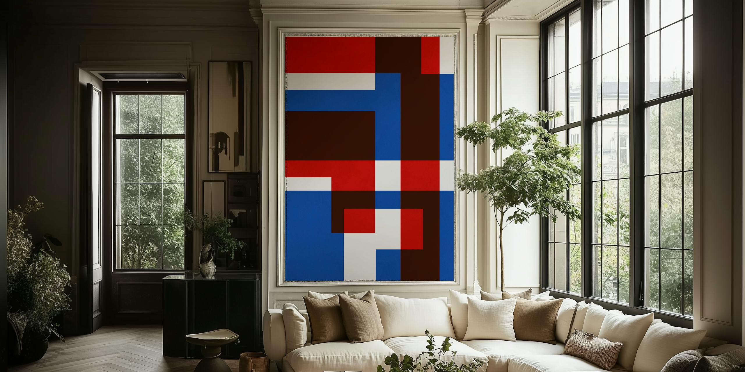 Geometric layers wallpaper in modern decor