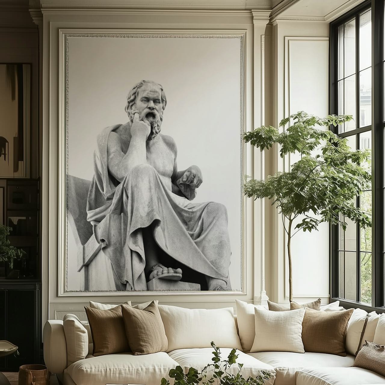 Socrates Marble Statue pozadina u sobi