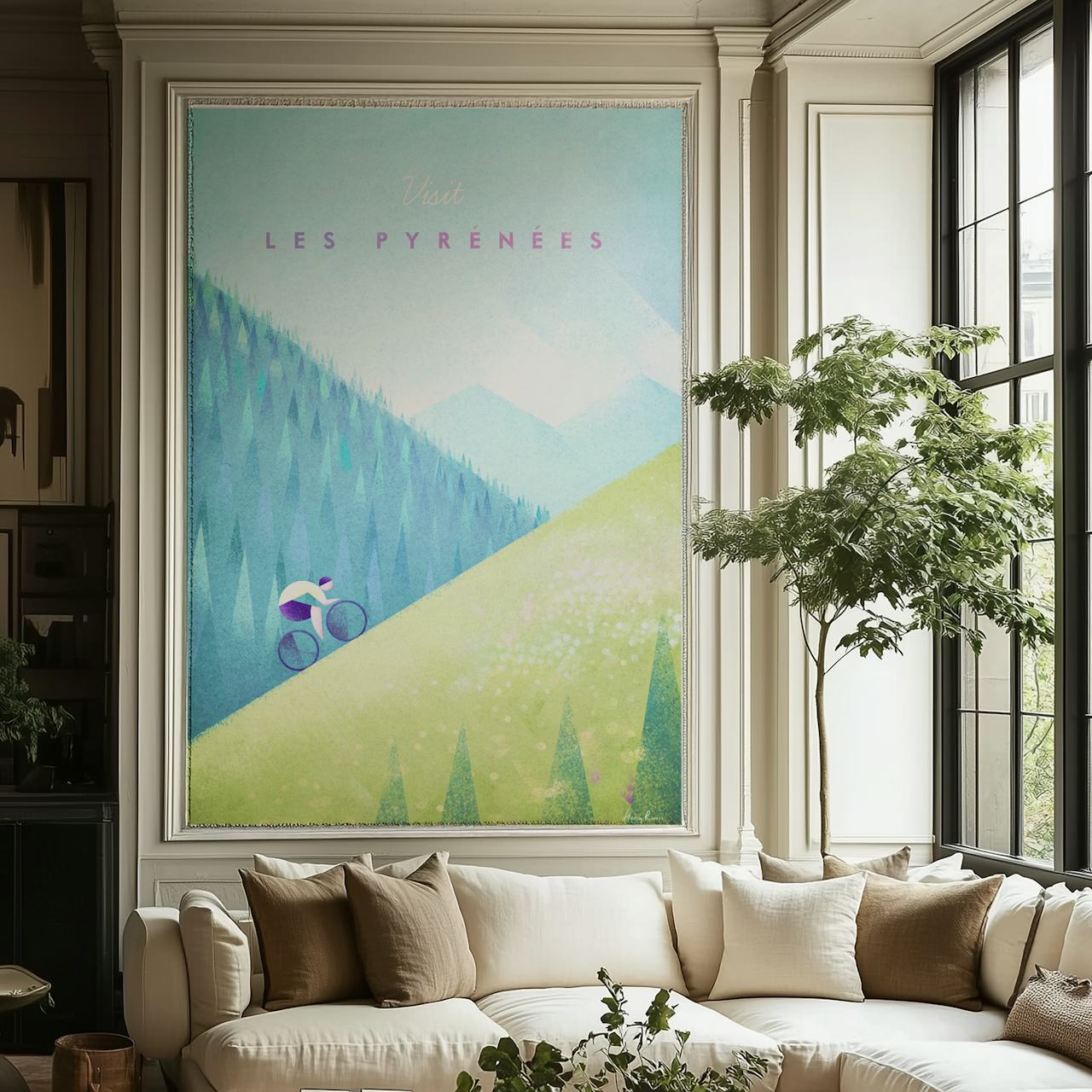 Ταπετσαρία Pyrenees Travel Poster σε ένα δωμάτιο
