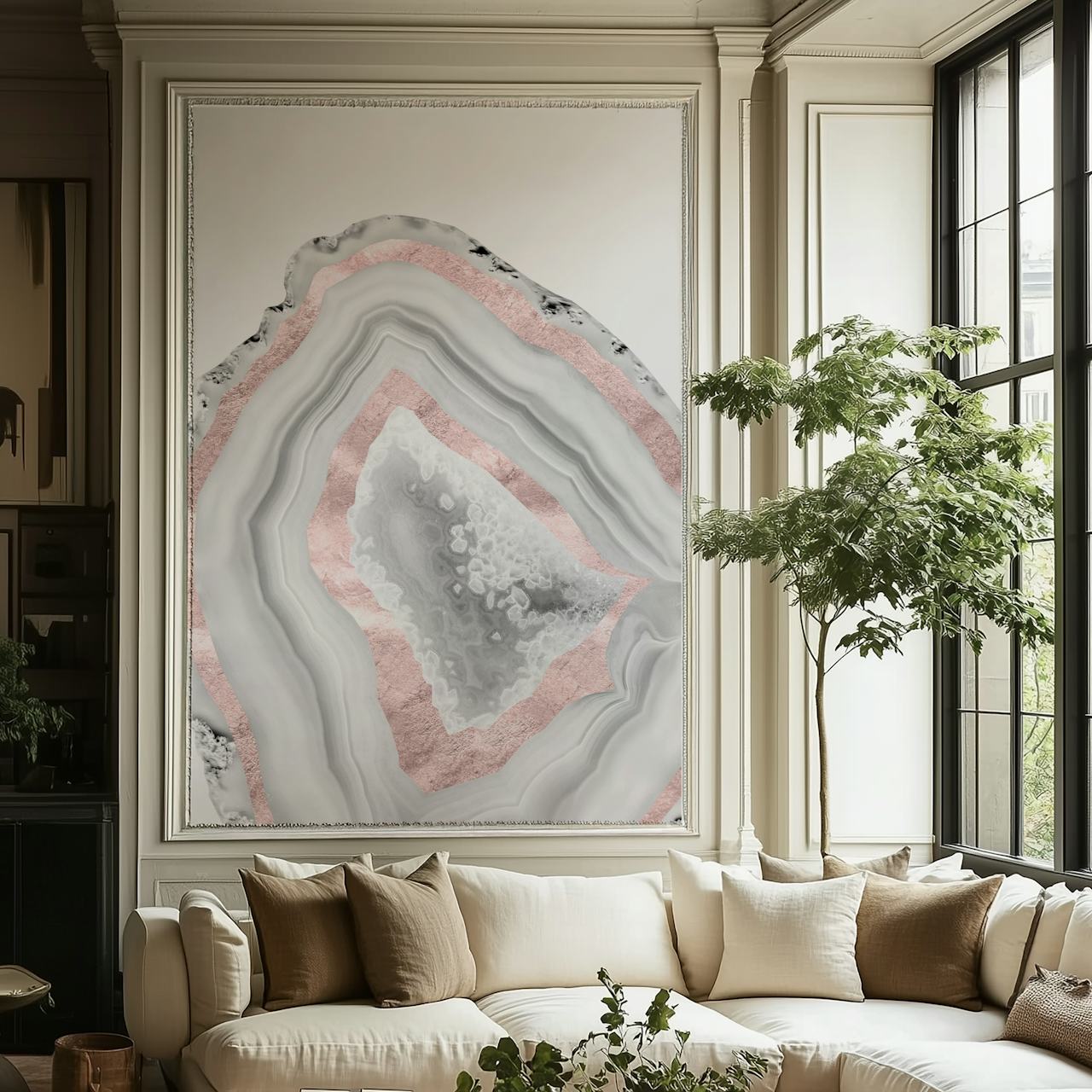 Agate Rose Gold Foil tapet i et rom
