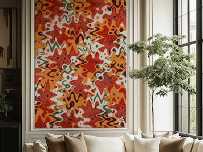 Liquid Red Orange Pattern