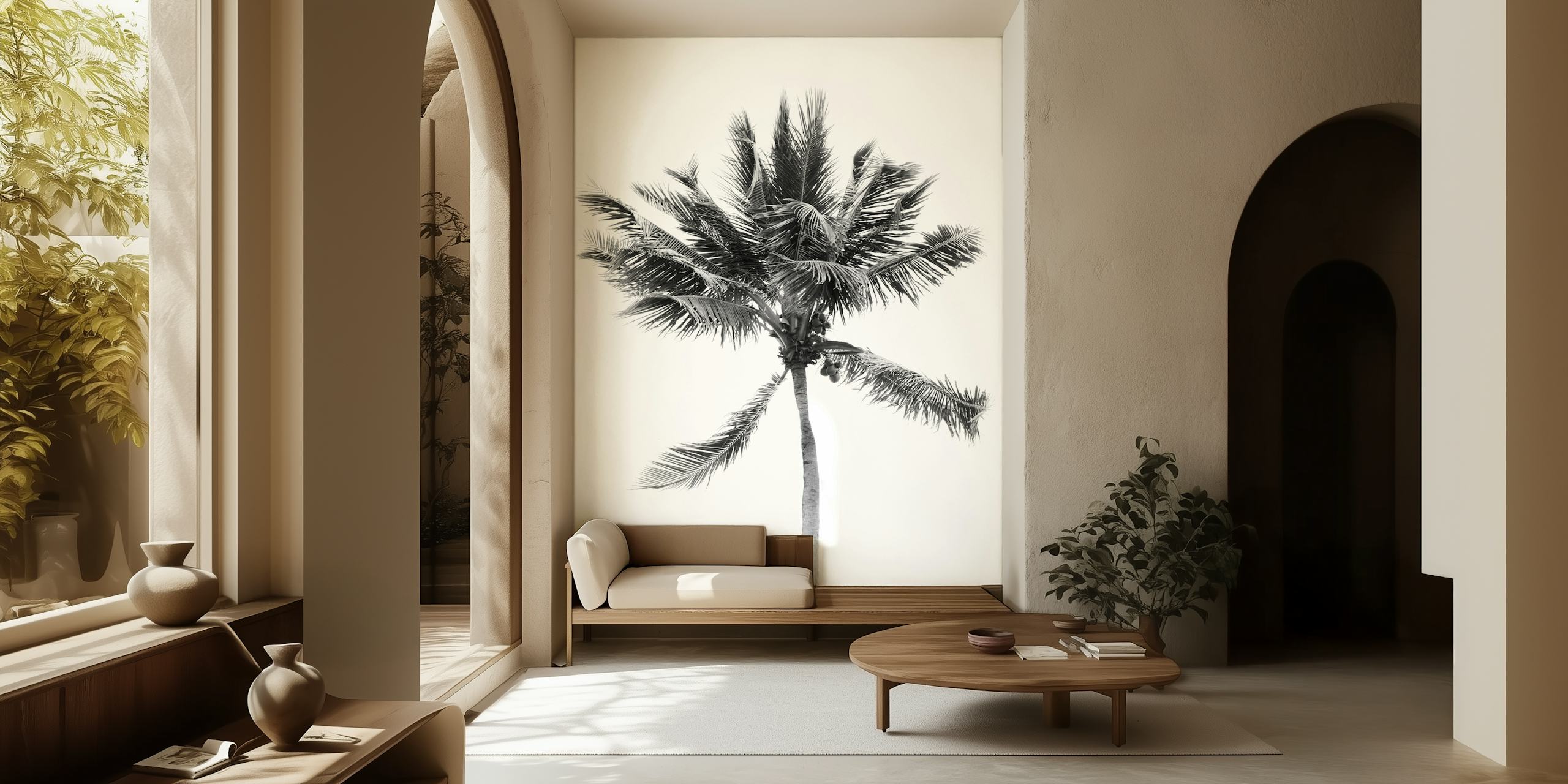 Tropical Beach Palm 2 wallpaper in a room