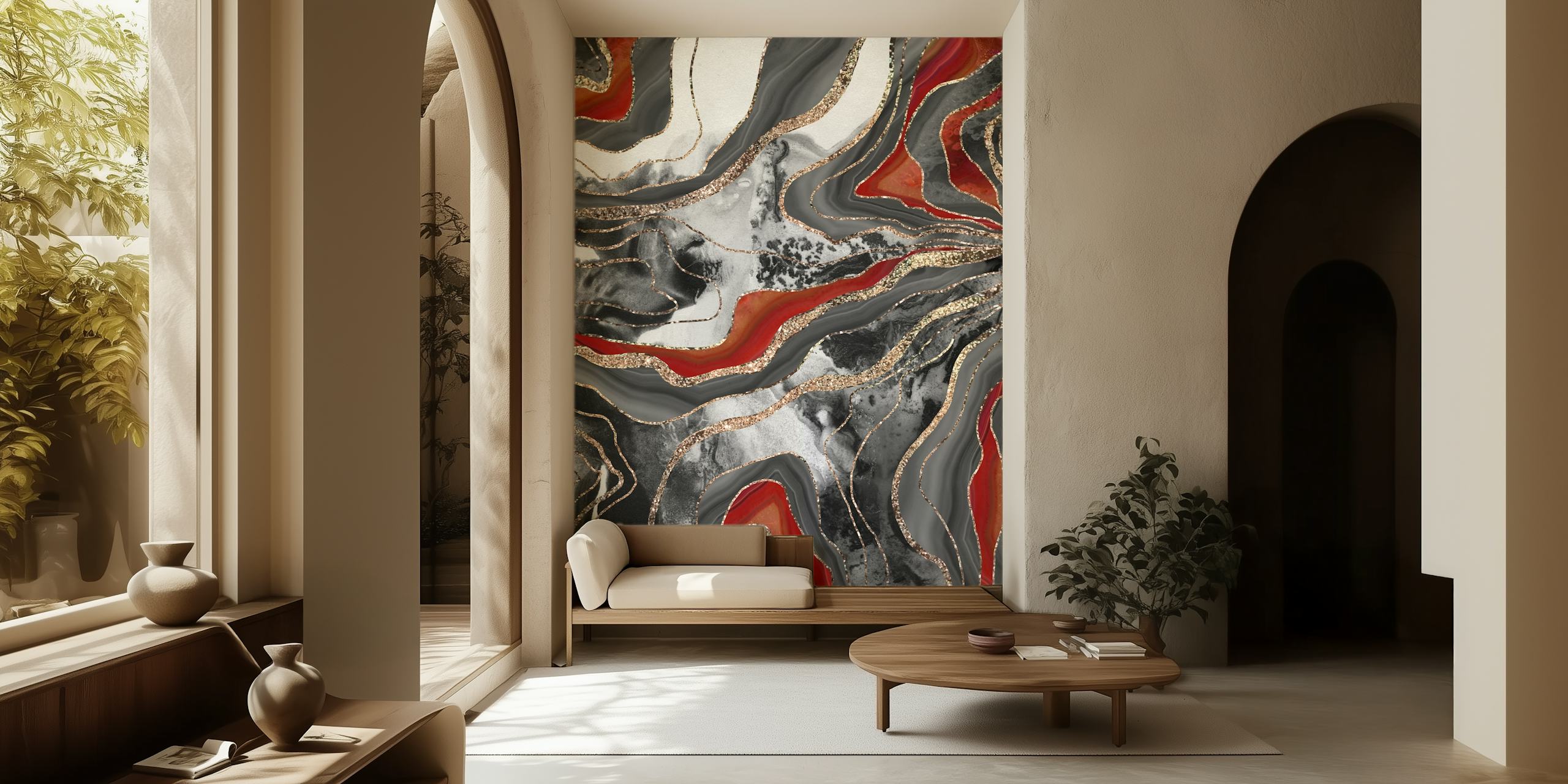 Liquid Marble Agate Glitter 13 wallpaper in room