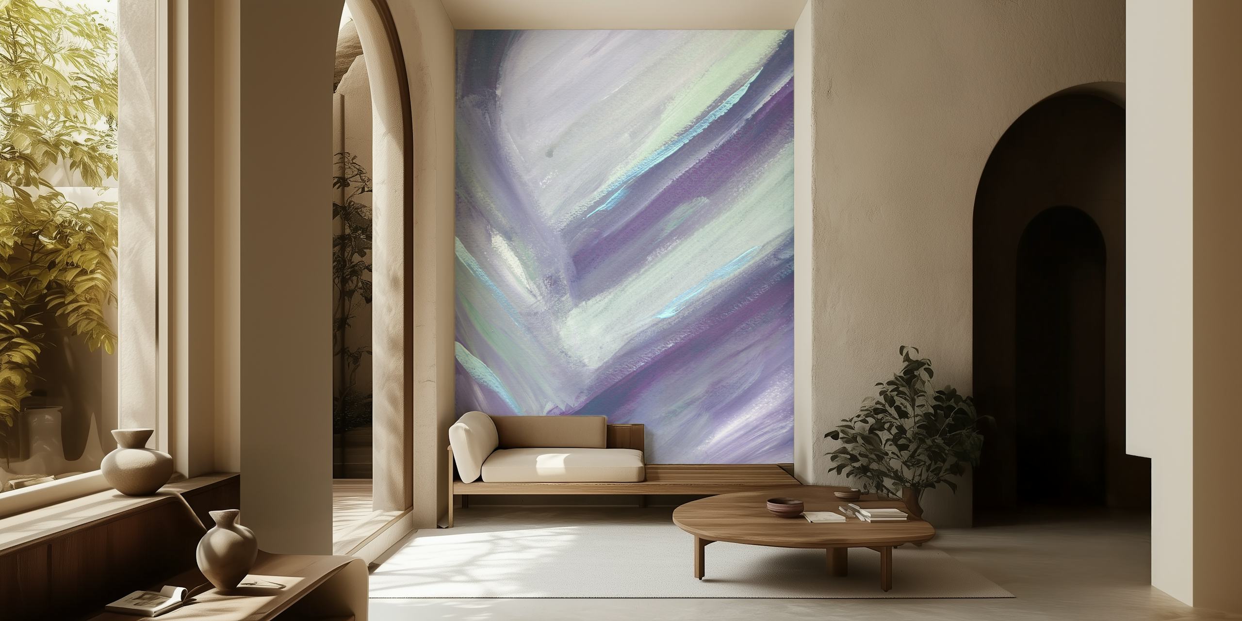 Vintage Celestial Abstract 5 papel tapiz en una habitación