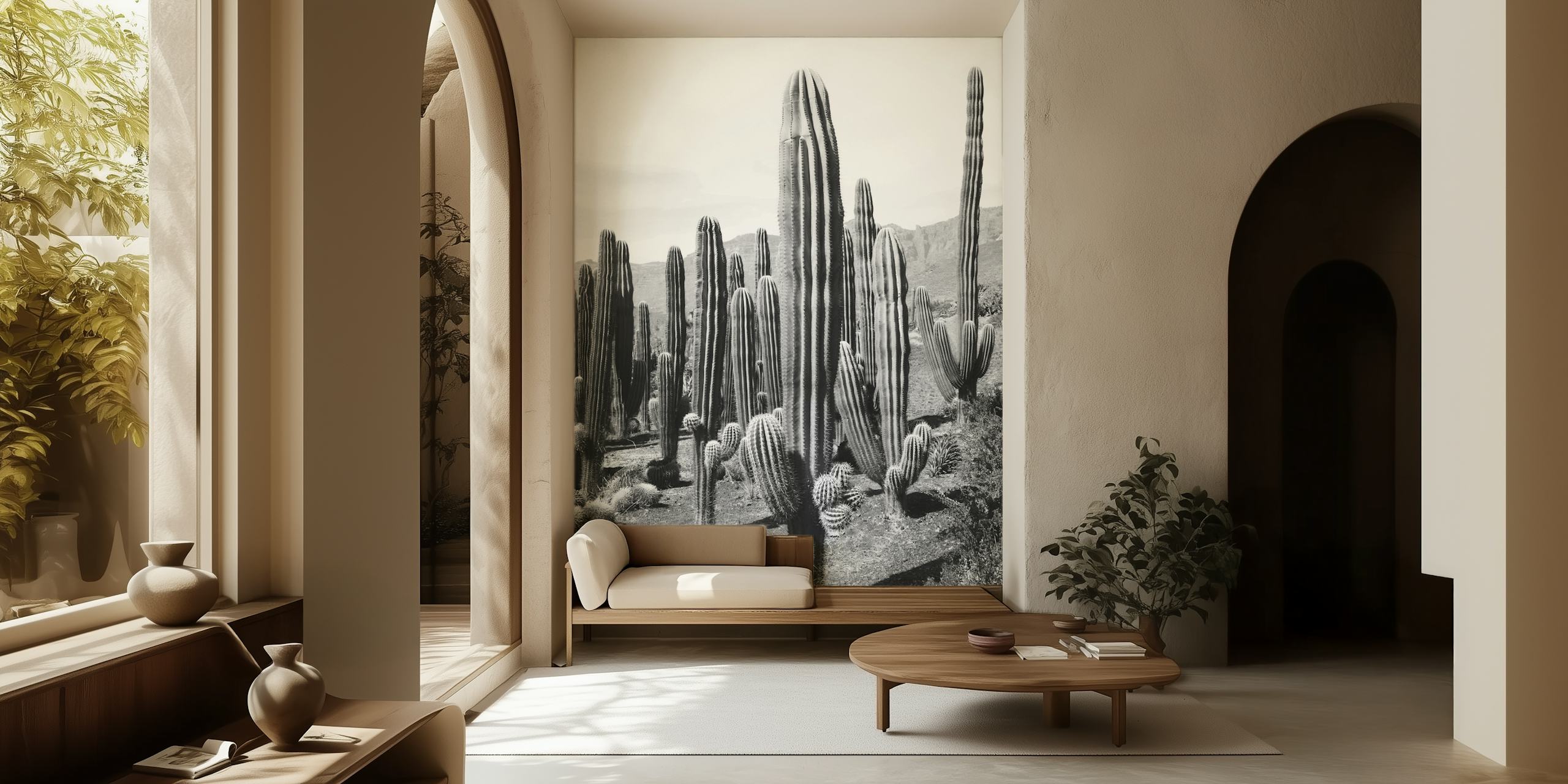 Cactus Oasis 2 Tapete in einem Zimmer