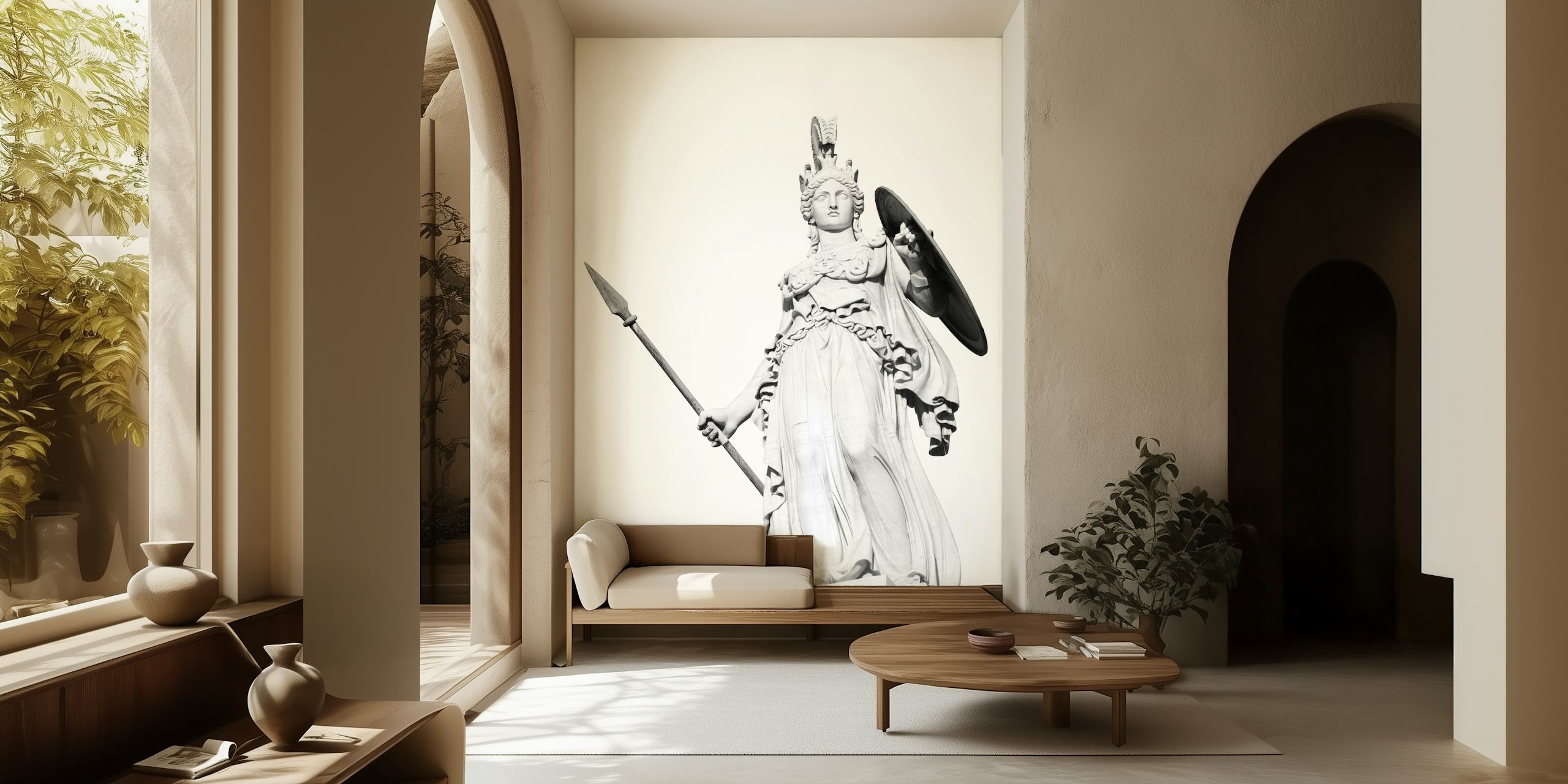 Athena Goddess of Wisdom Tapete in einem Raum