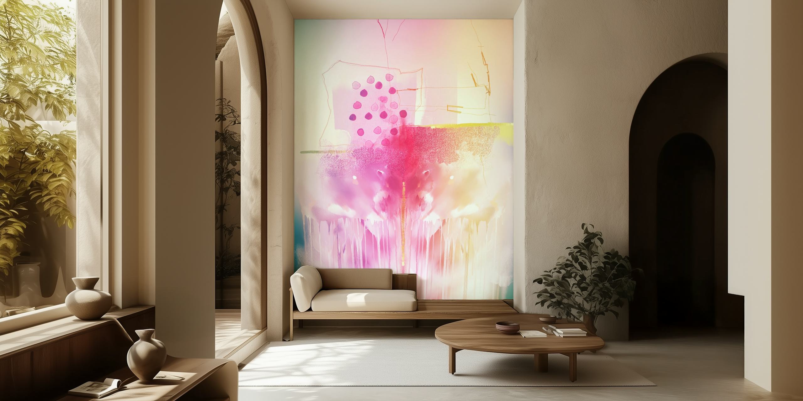 Klare farger smelter i Abstract Paint Drips design