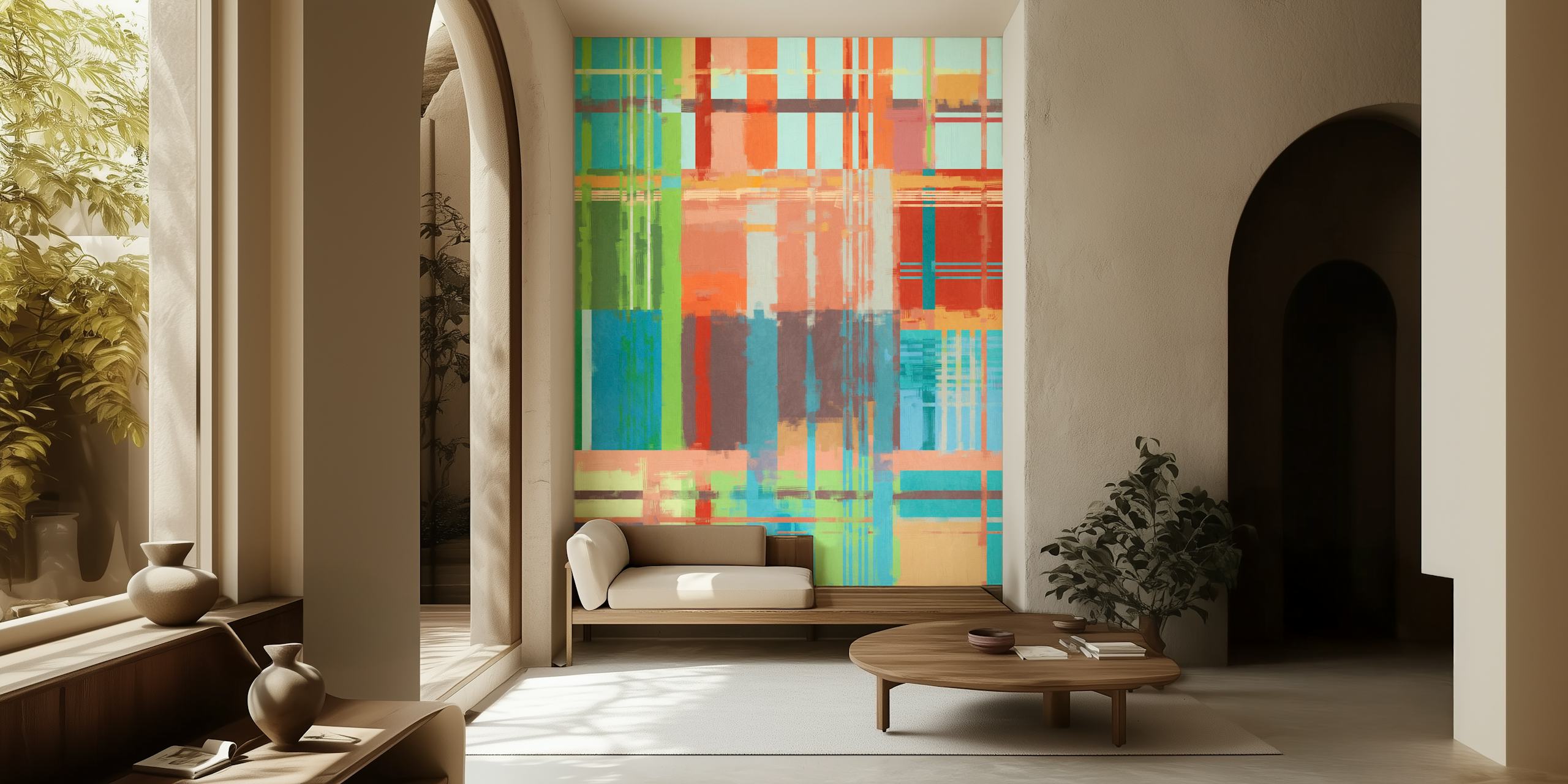 Interlaced kolorowa tapeta w pokoju