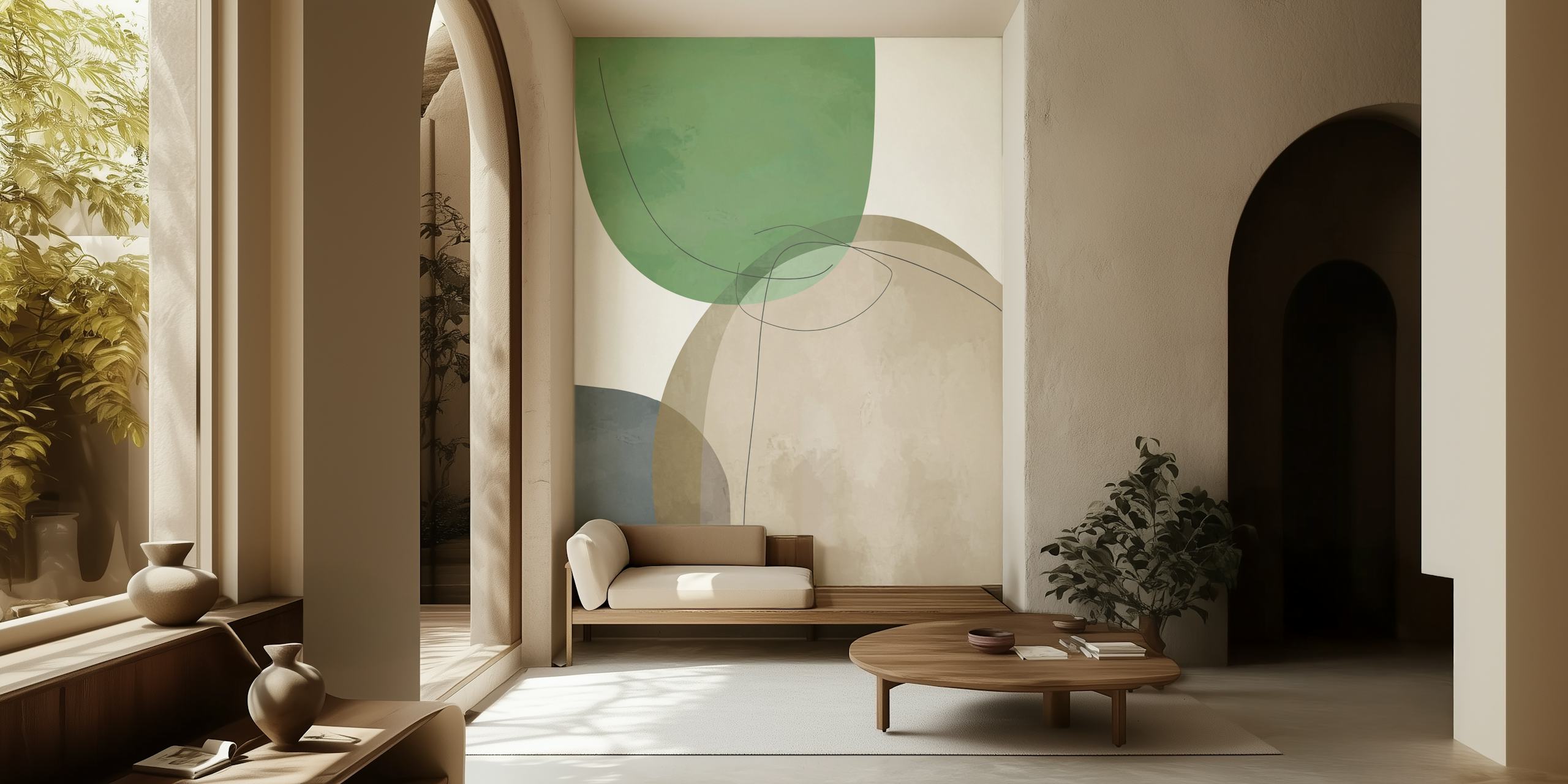 Overlapping Parts 6 wallpaper in a modern room