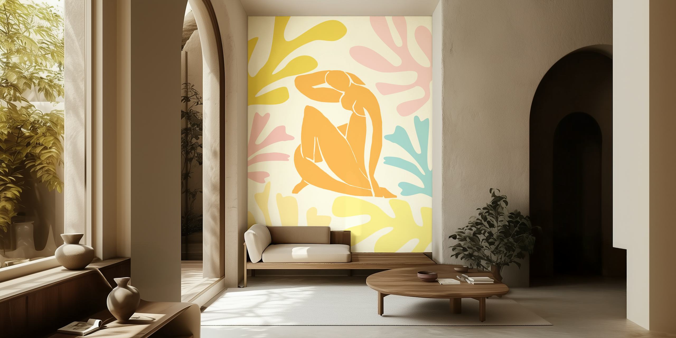 Tapeta Matisse Inspired Summer Beach w pokoju
