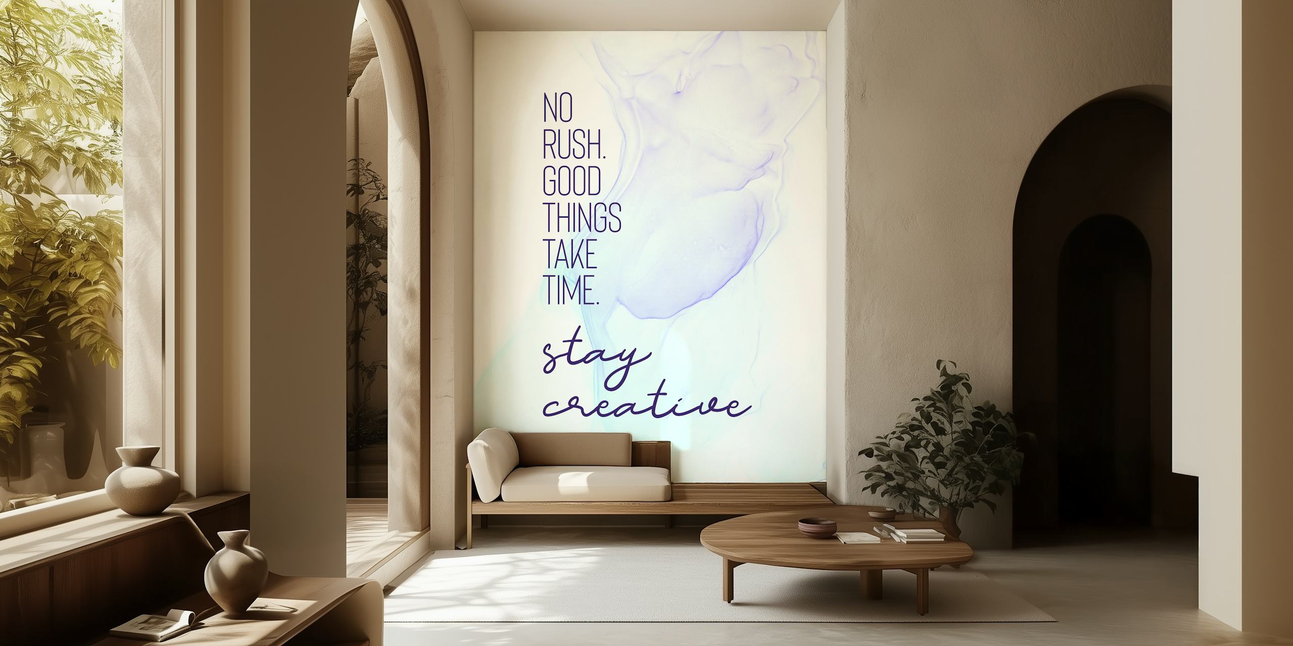 Floating colors wallpaper in a room