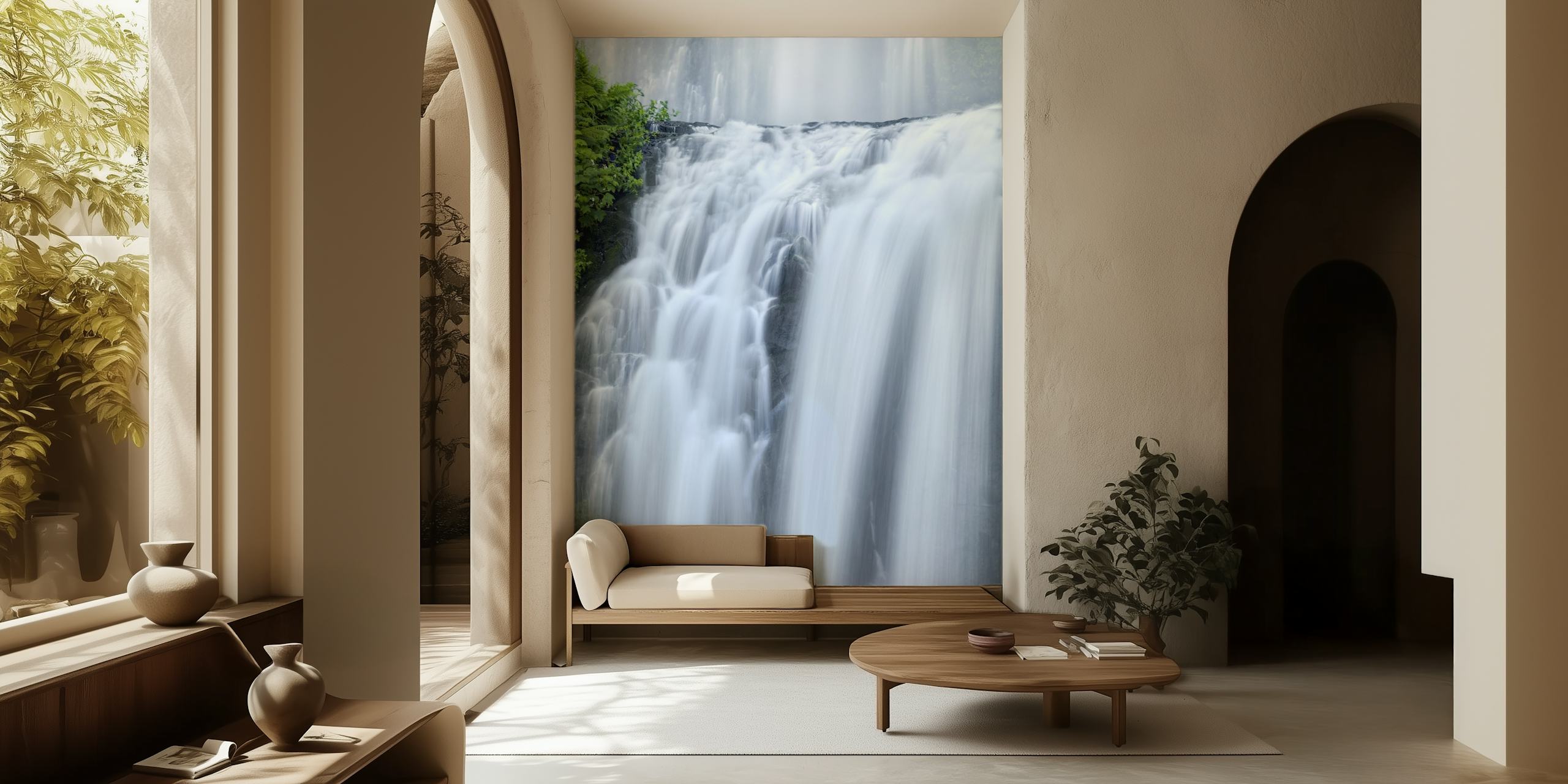 Decorative shower curtains in a bathroom setting