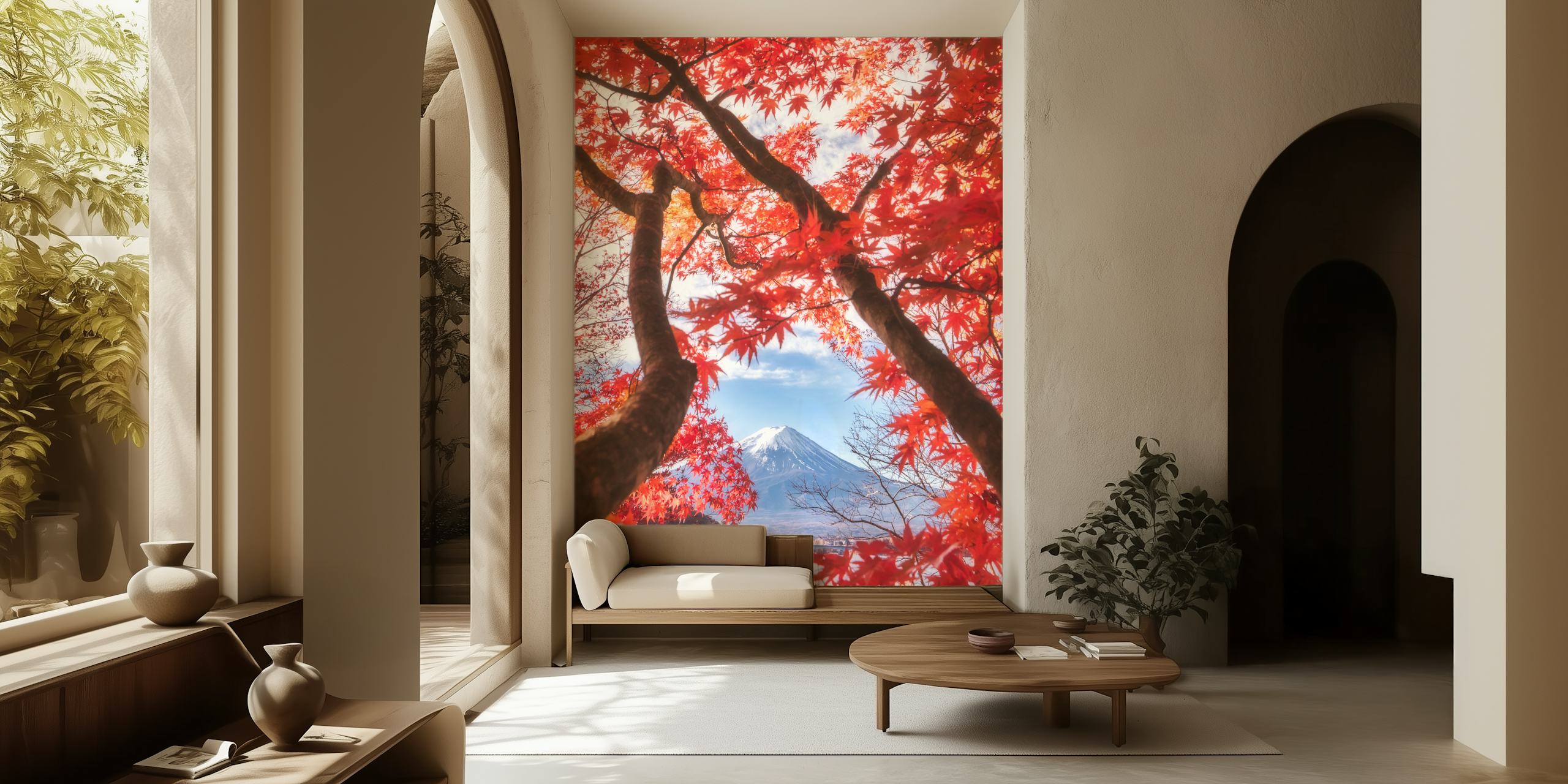 Mt. Fuji circondato da foglie autunnali