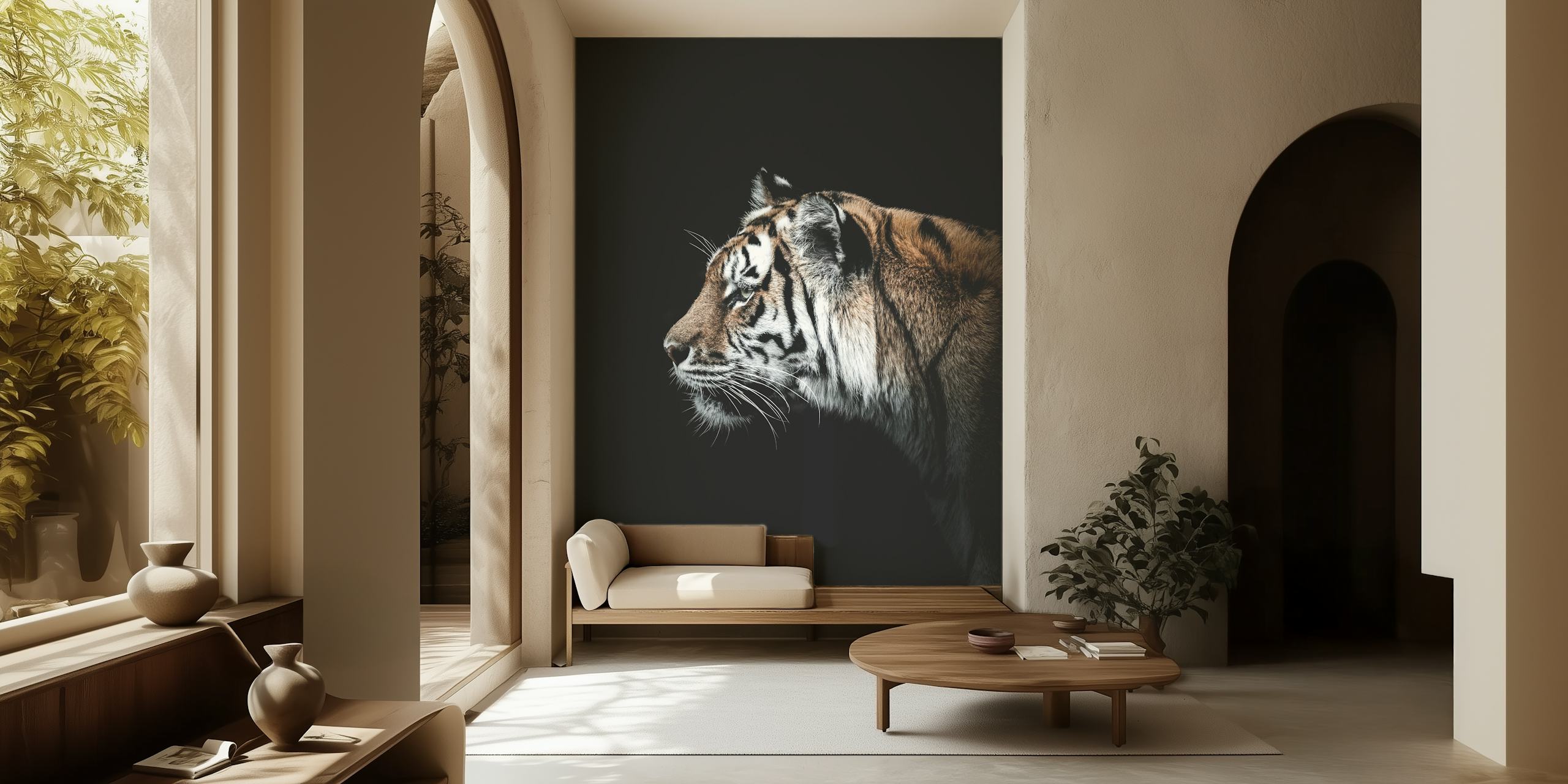 Standing Tiger Tapete in einem Raum