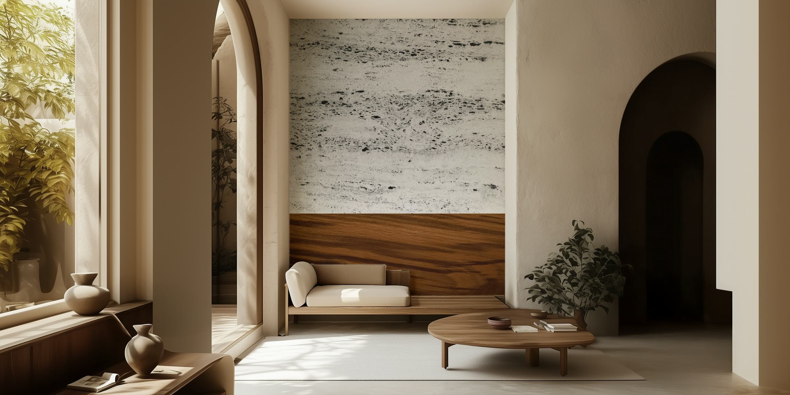 Tapeta Wood and Concrete 2 zobrazená v místnosti