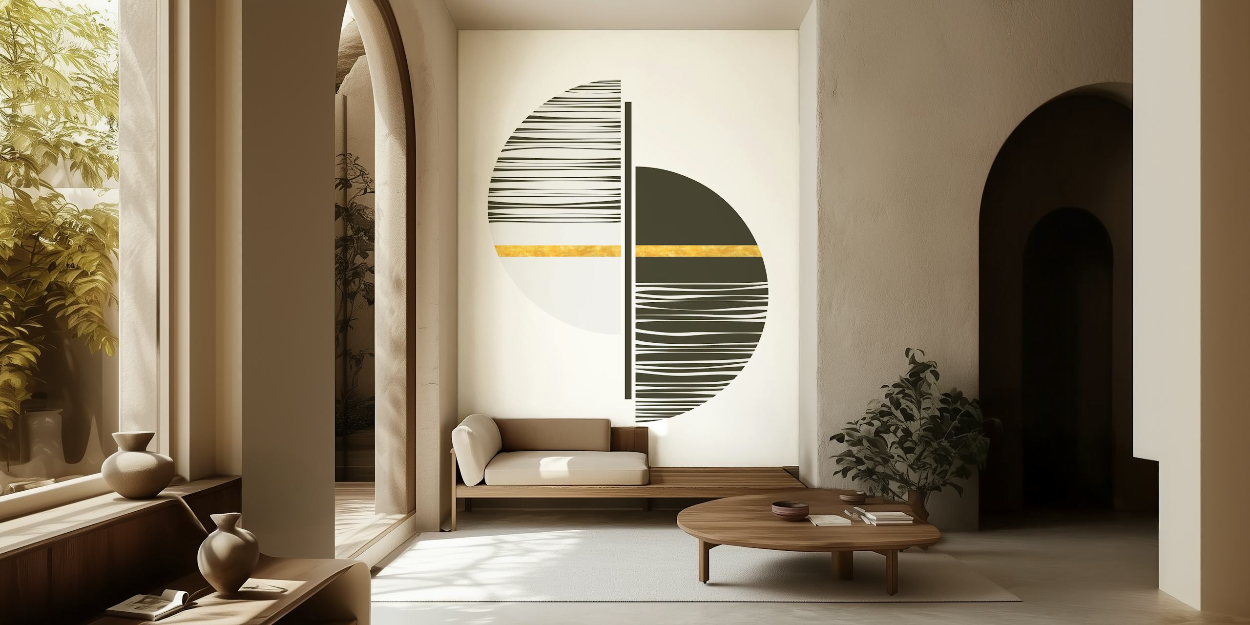 Abstract wallpaper design in a modern setting