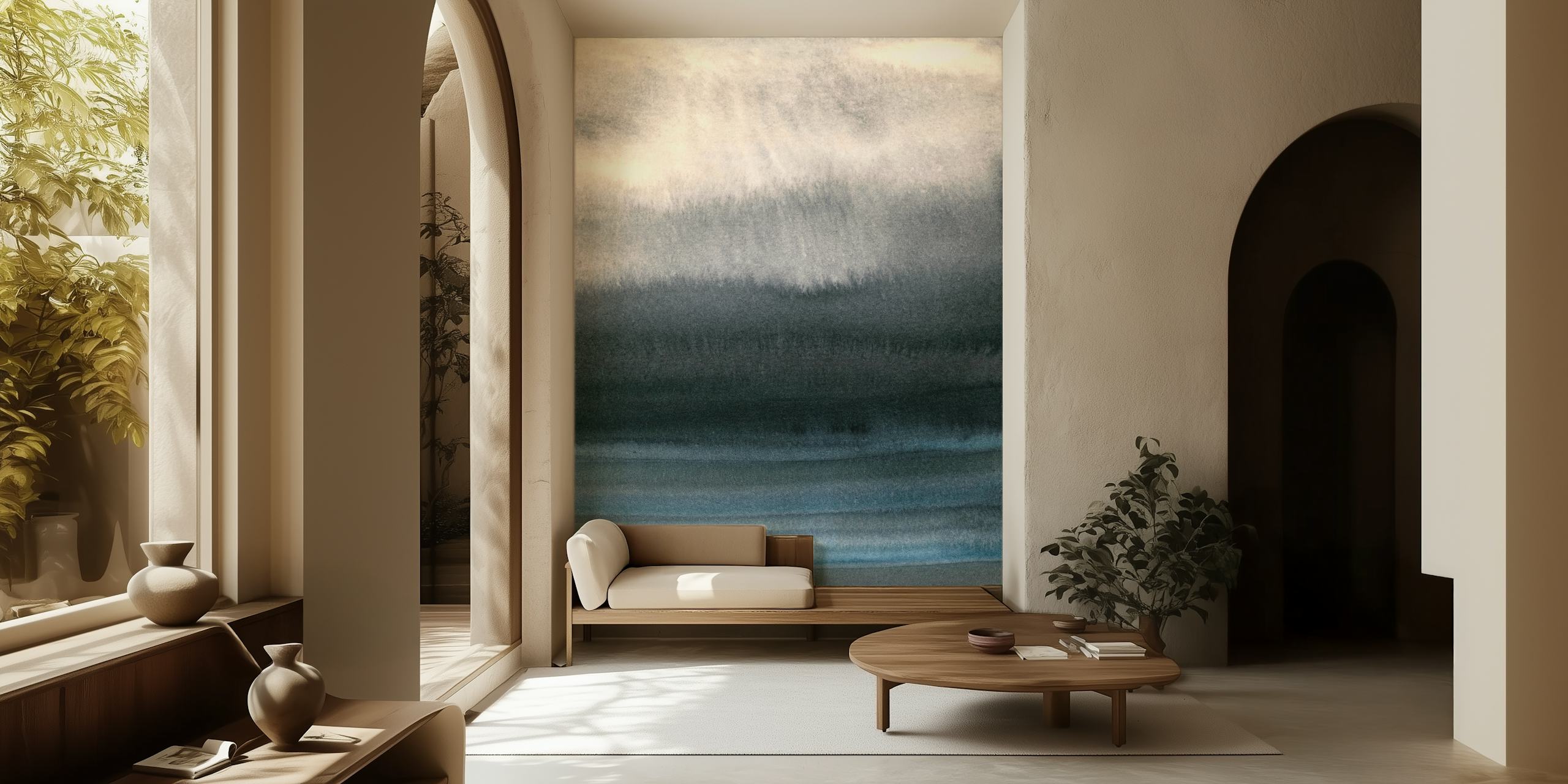 Gray abstract watercolor design with soft gradients wallpaper