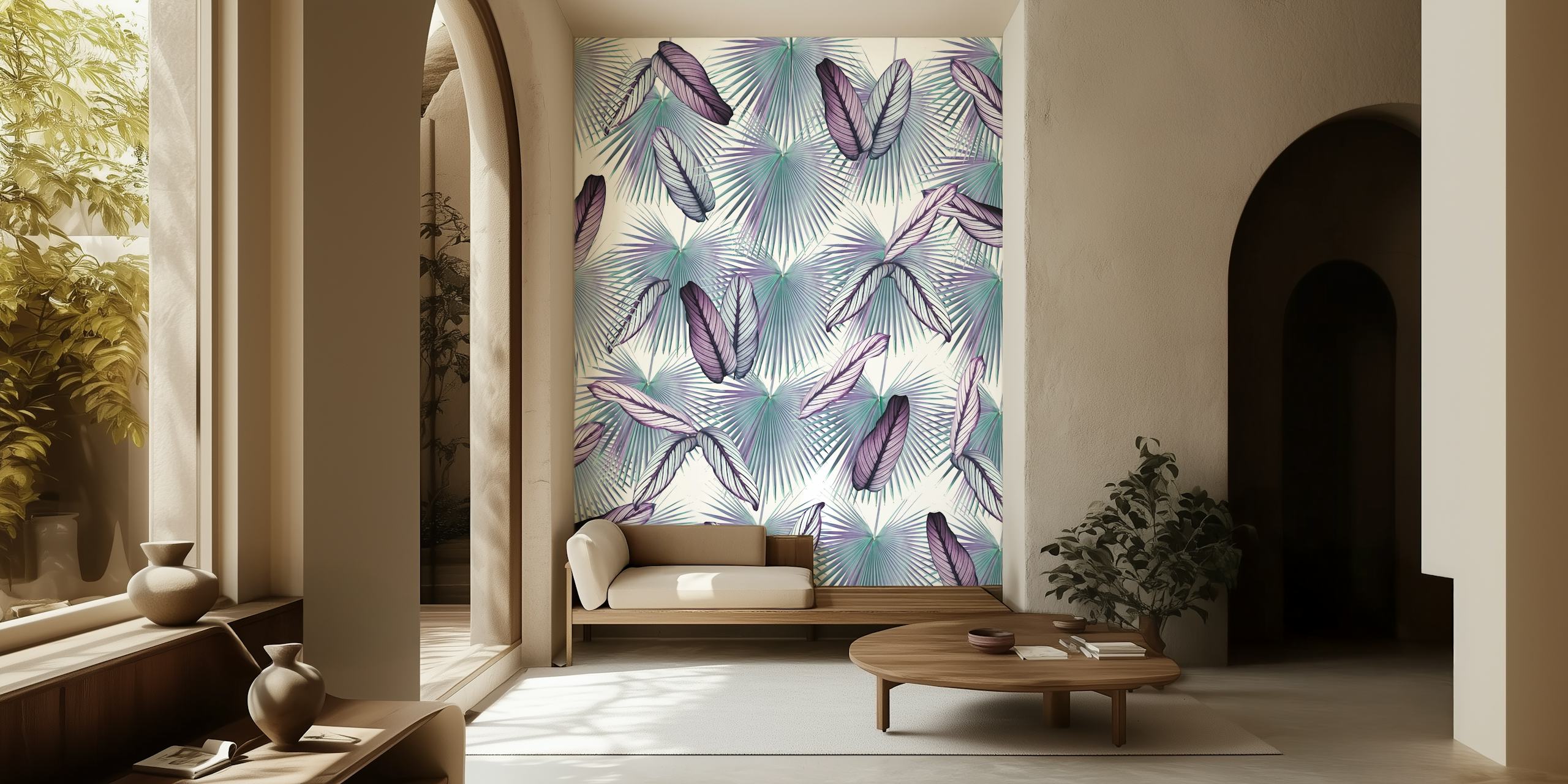 Calathea Fan Palm Leaves dans une pièce