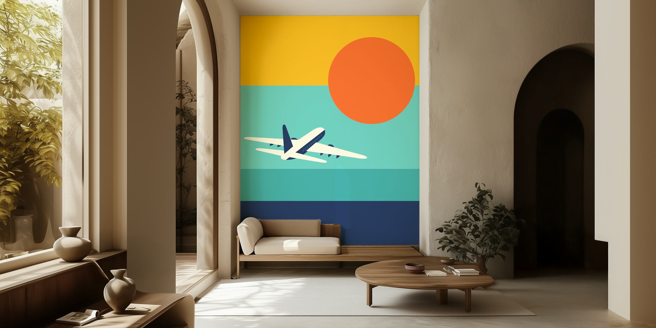 Fly Away wallpaper design in a room