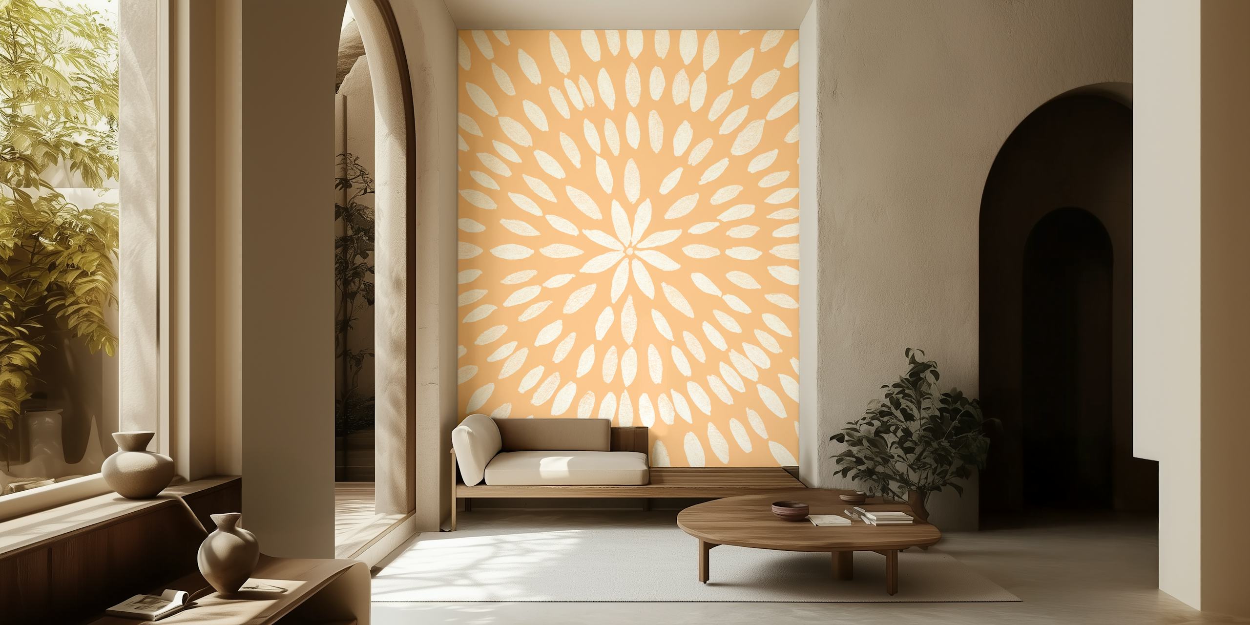 Mandala Flower 6 wallpaper in a room