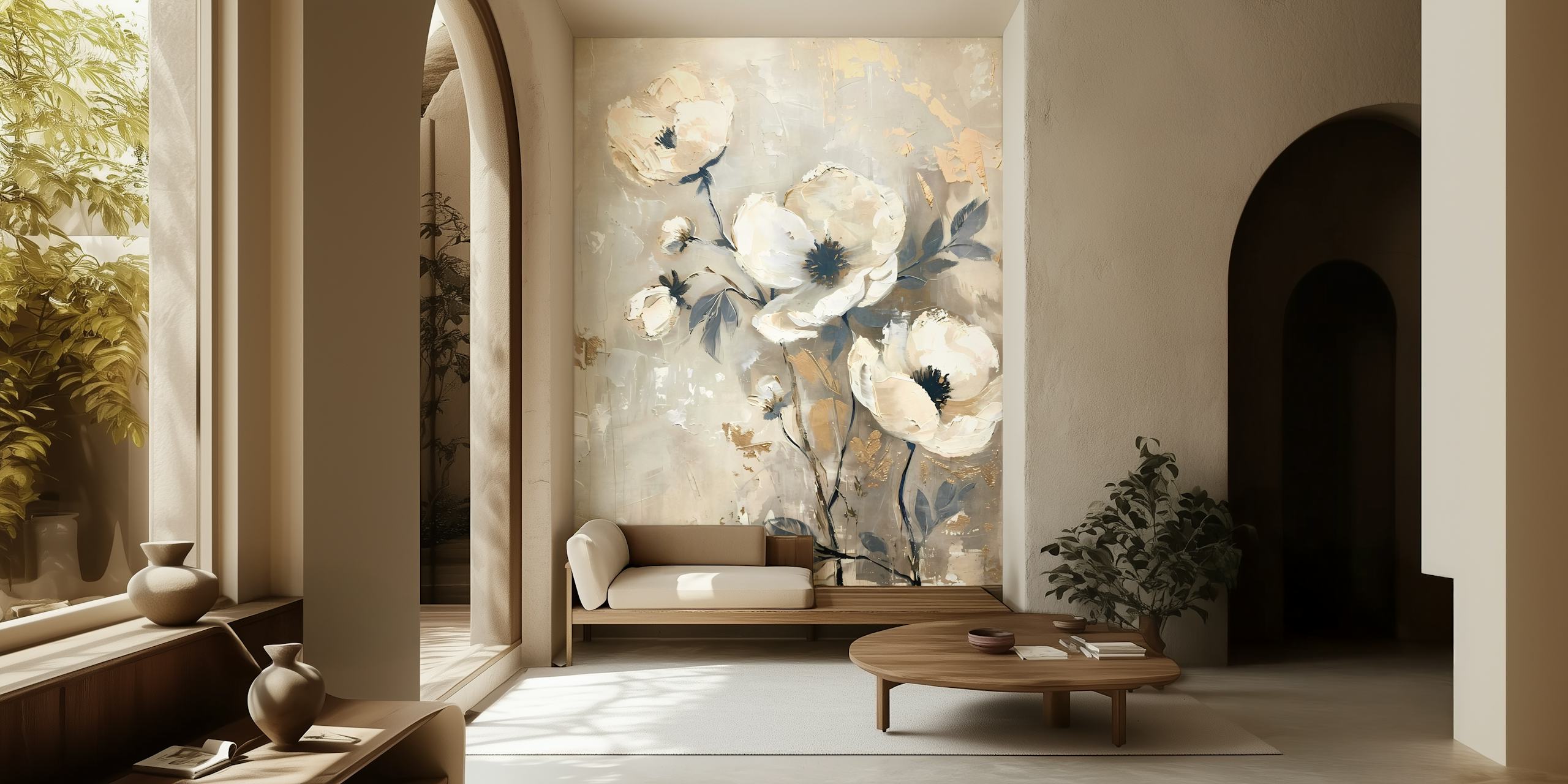 Elegant Bloom Art blomstertapet i et rum