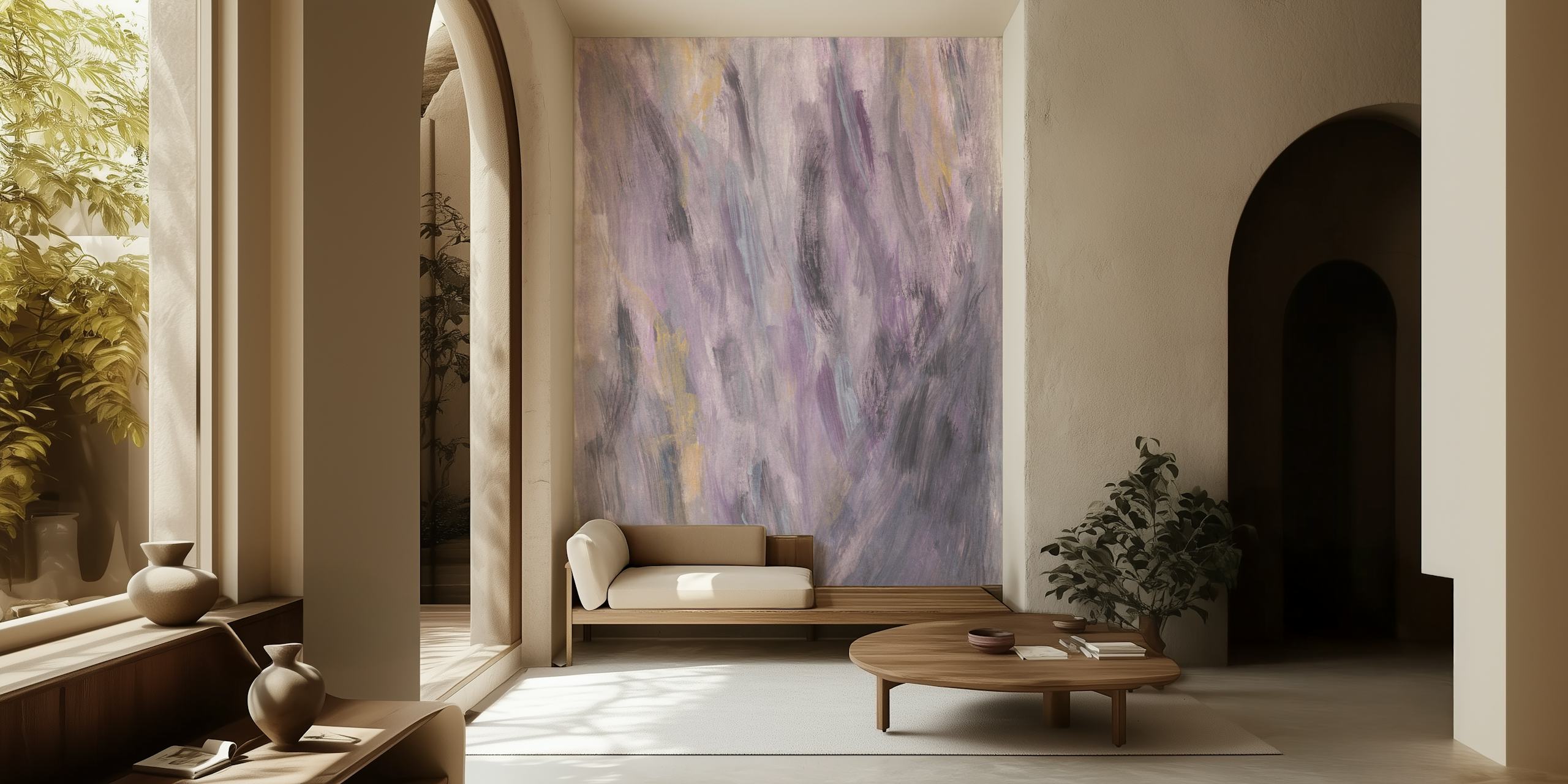 Black Gold Watercolor Tapete in einem Raum