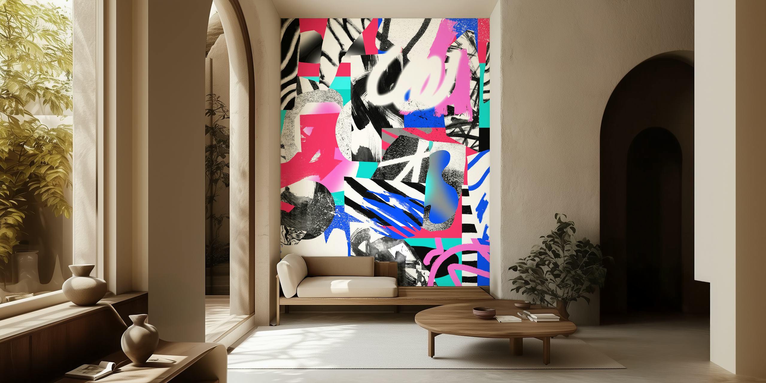 Colors and dust diseño de papel mural en una habitación