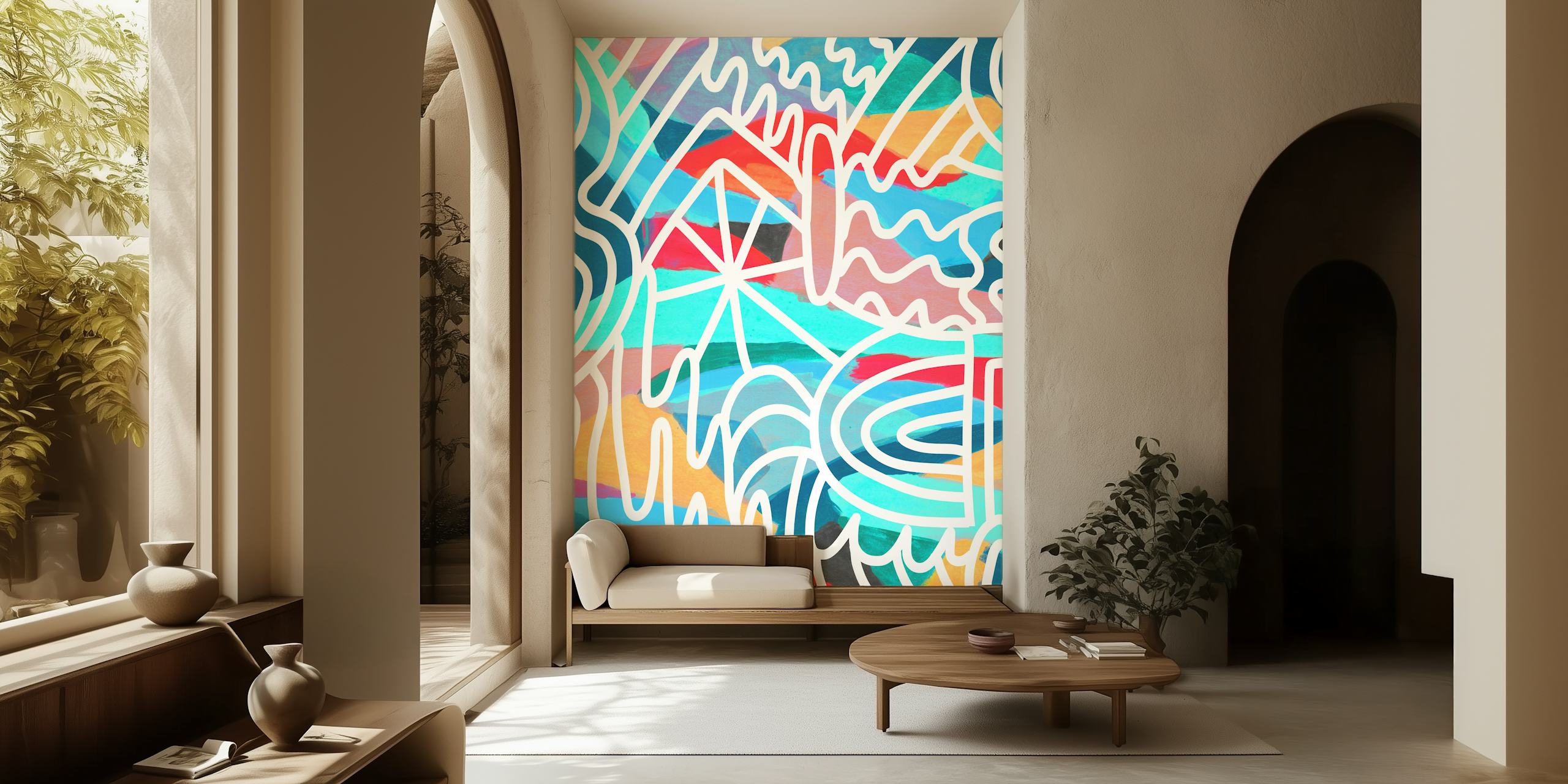 Σχέδιο ταπετσαρίας Electric horizon σε ένα δωμάτιο