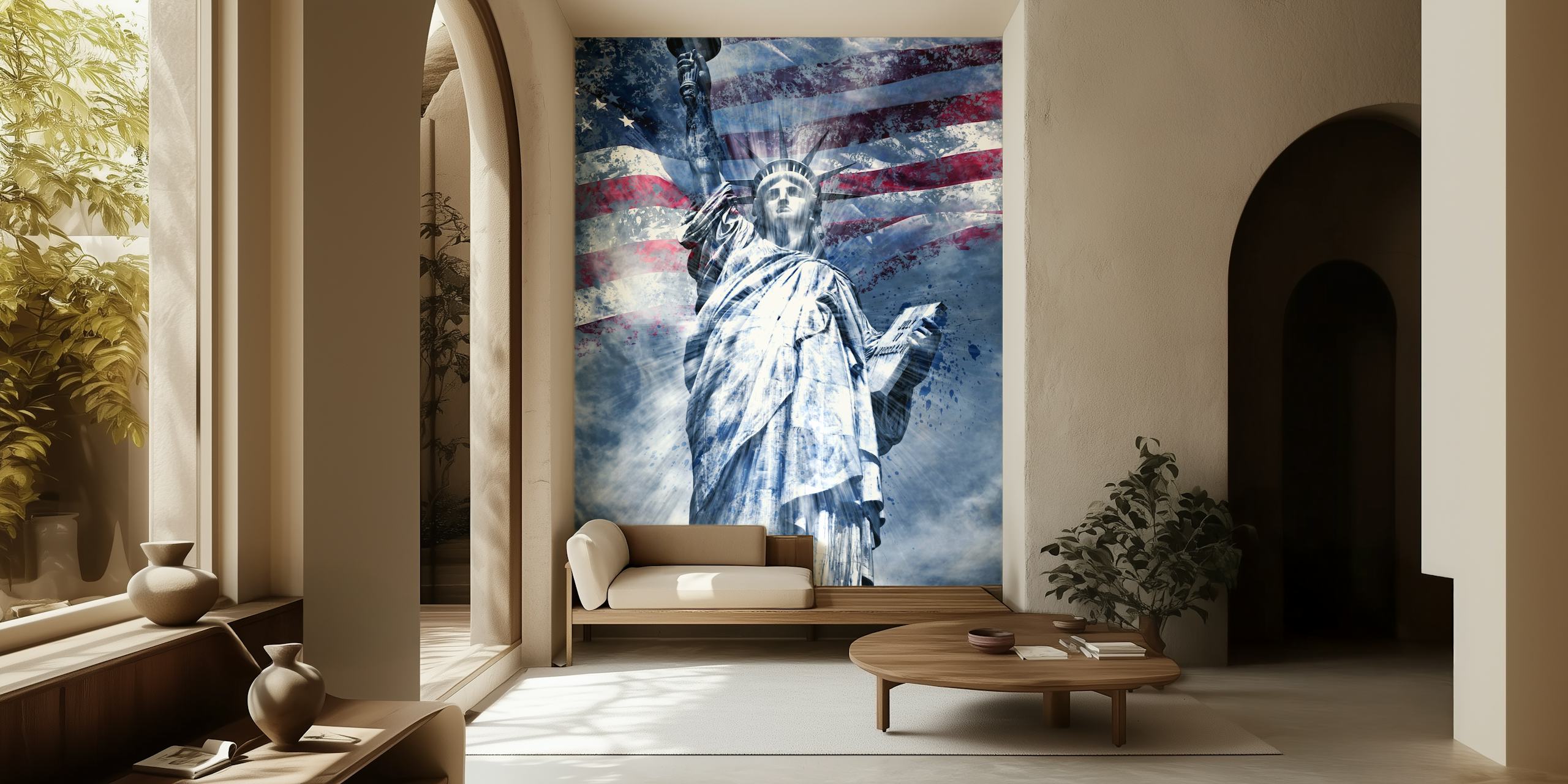 Modern art wallpaper featuring Liberty design