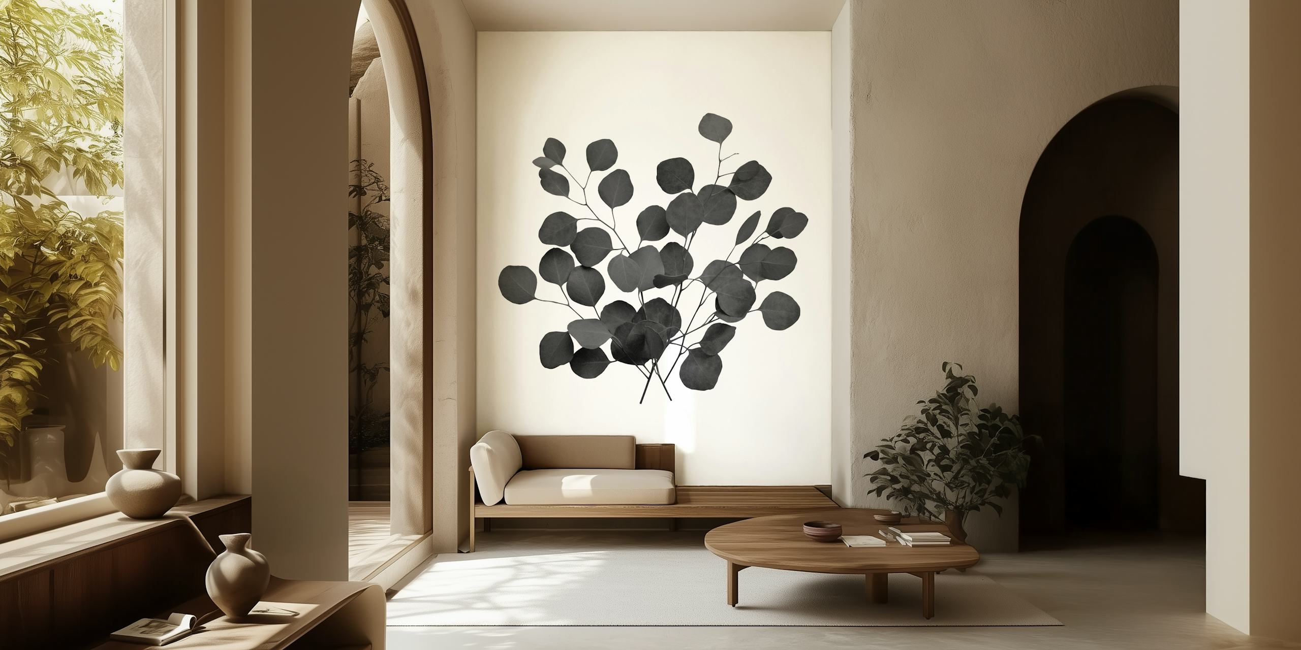 Black eucalyptus leaves wallpaper