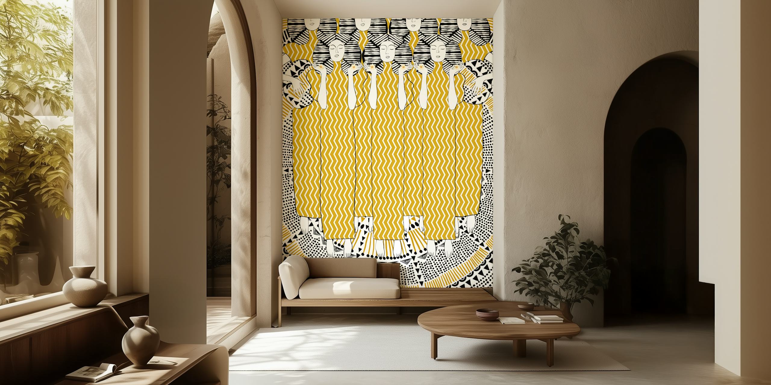 Choir of Angels behang in een kamer