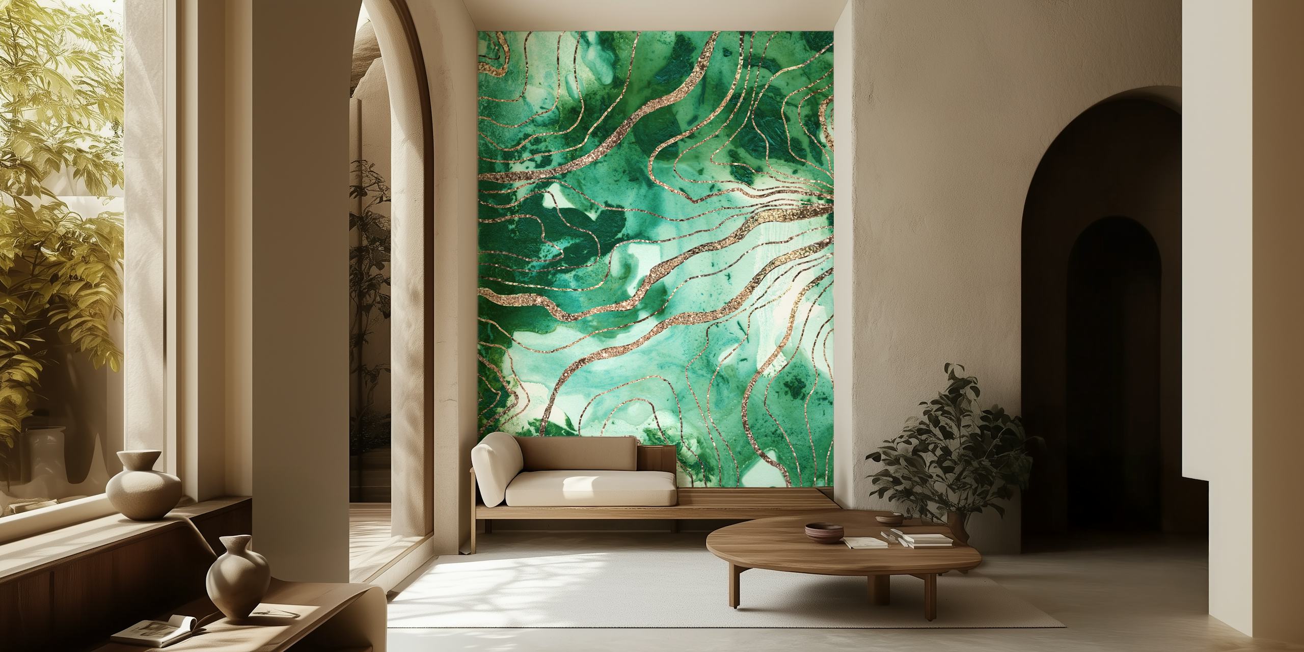 Liquid Marble Glitter Glam wallpaper in a room